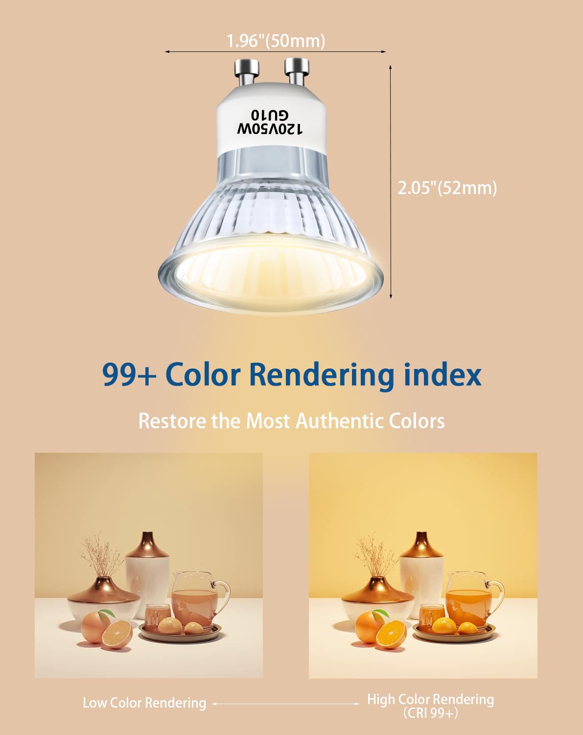 Ragfoz Gu10 Halogen Light Bulb 50W 120V,Tlffggl024 Uv Bulb, Gu10+C, Mr16 Light Bulb For Candle Warmer Lamp, Dimmable, 2700K Warm