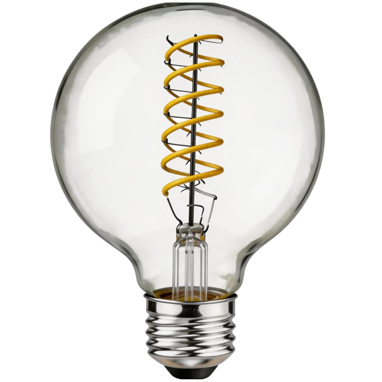 Oversized G40/G125 LED Edison Bulb Smoky Gray Glass Dimmable 25 Watt Equivalent, E26 Base Vintage Spiral Filament Light Bulb, 50