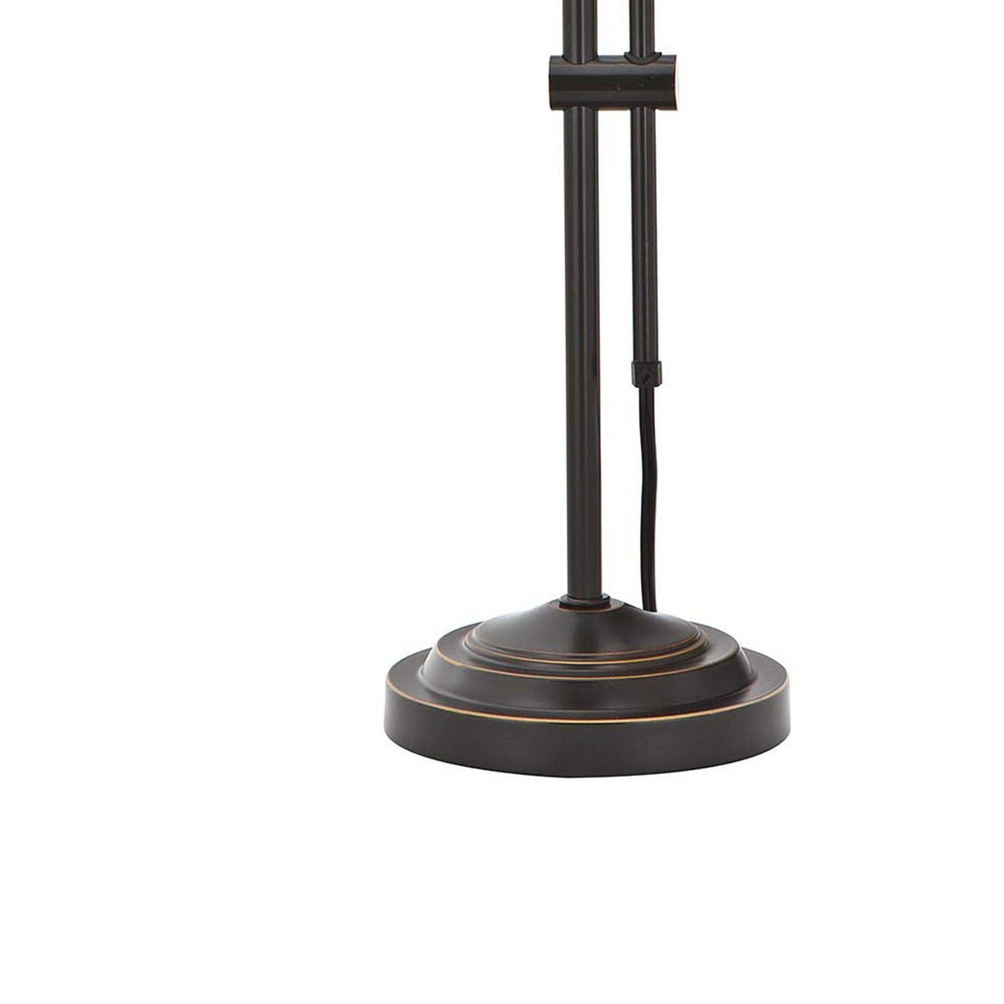 Benzara Metal Desk Lamp with Adjustable Pole, Rectangular, Black, Model BM225085