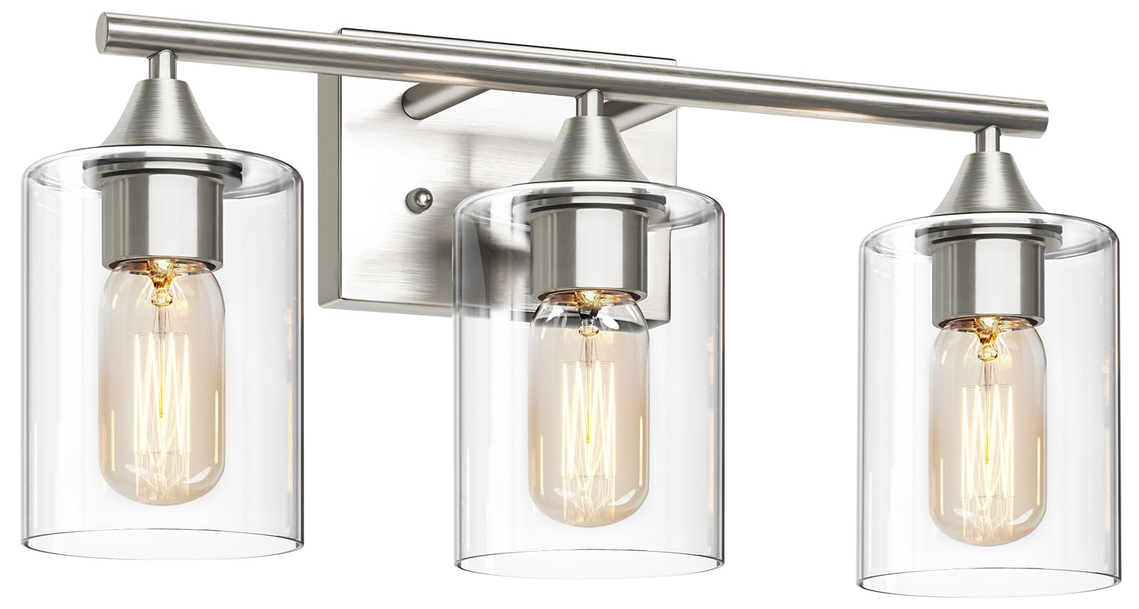 Xpehk 3-Light Bathroom Light Fixtures,Brushed Nickel Vanity Light,Modern Bathroom Lighting Fixtures Over Mirror,Wall Lighting Sc