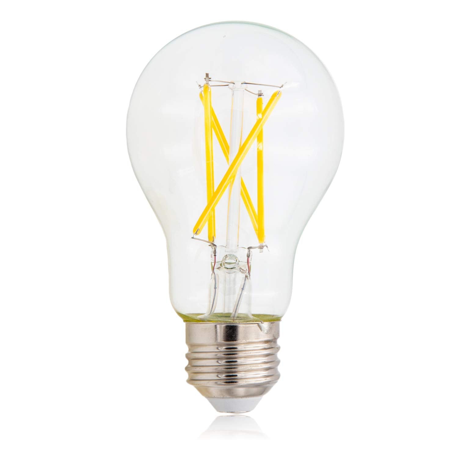 Maxxima A19 LED Filament Light Bulb, 800 Lumens, Dimmable, 7W, 2700K Soft White, Clear, 6 Pack