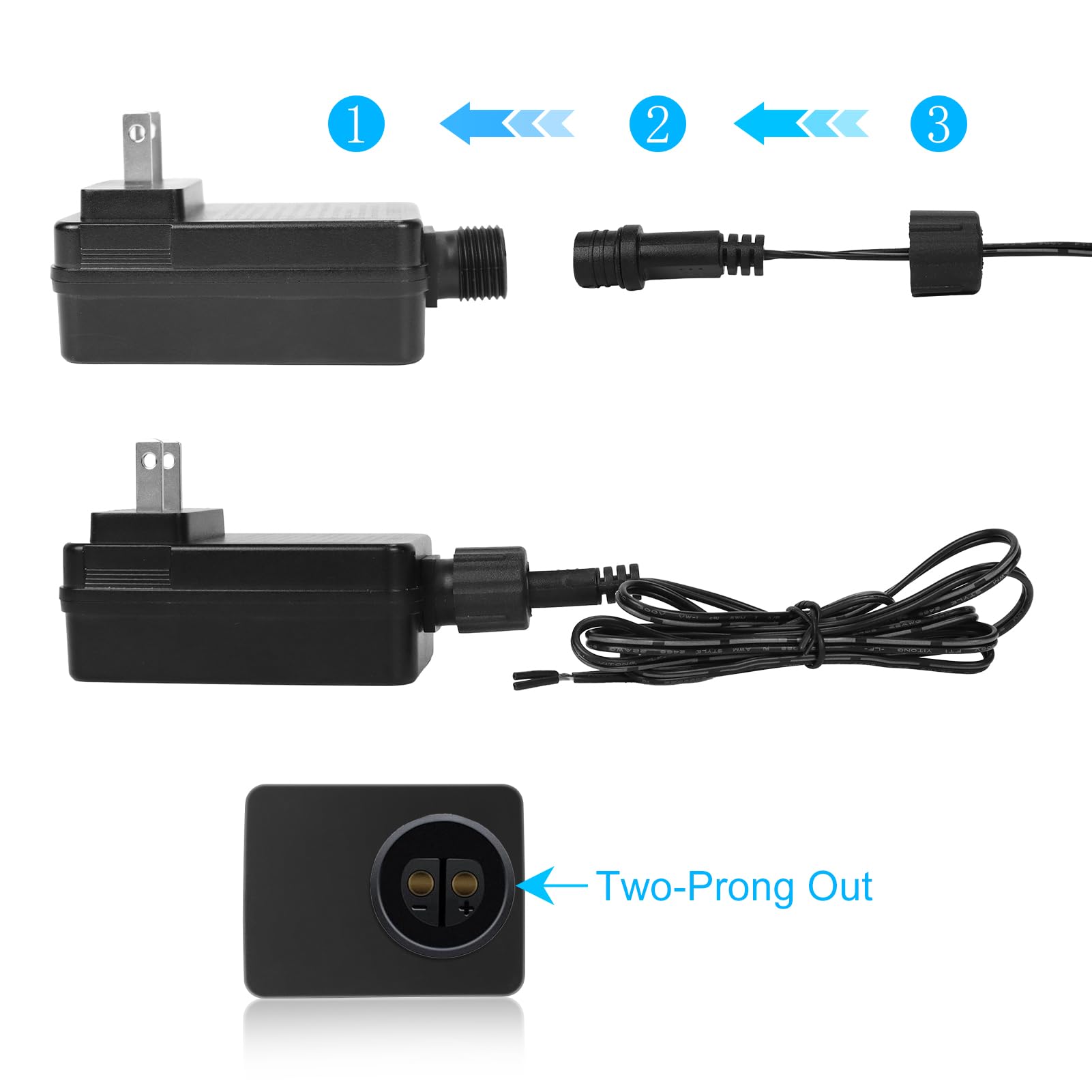 Inshareplus 12V 1.25A 15W Class 2 Power Supply  Ip44 Waterproof Led Transformer Replacement Adapter  Ac 100-240V To Dc 12V Led Driver  For Christmas Tree Light  Lawn Lamp  Inflatable Device