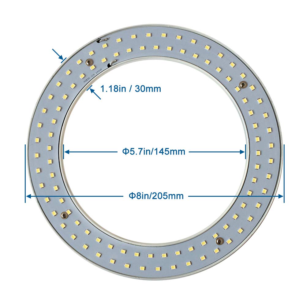 iledlight T9 LED Circline Light Bulb 8 Inch 1600LM 13W Warm White Clear Cover Replacement for FC8T9