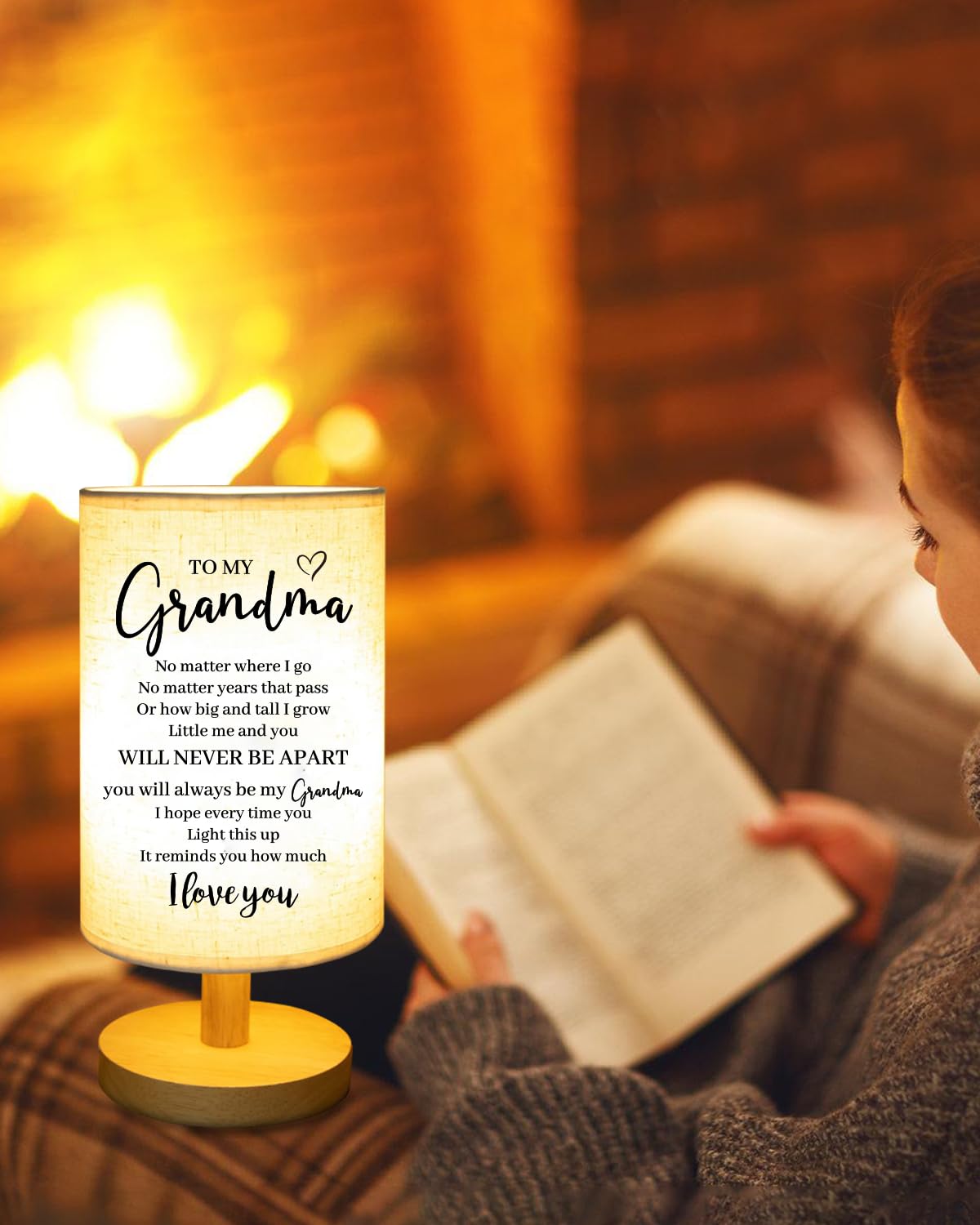 Birthday Gifts For Grandma From Grandkids, To My Grandma Fabric Table Lamp, Grandma Birthday Christmas Gifts, Bedside Table Lamp