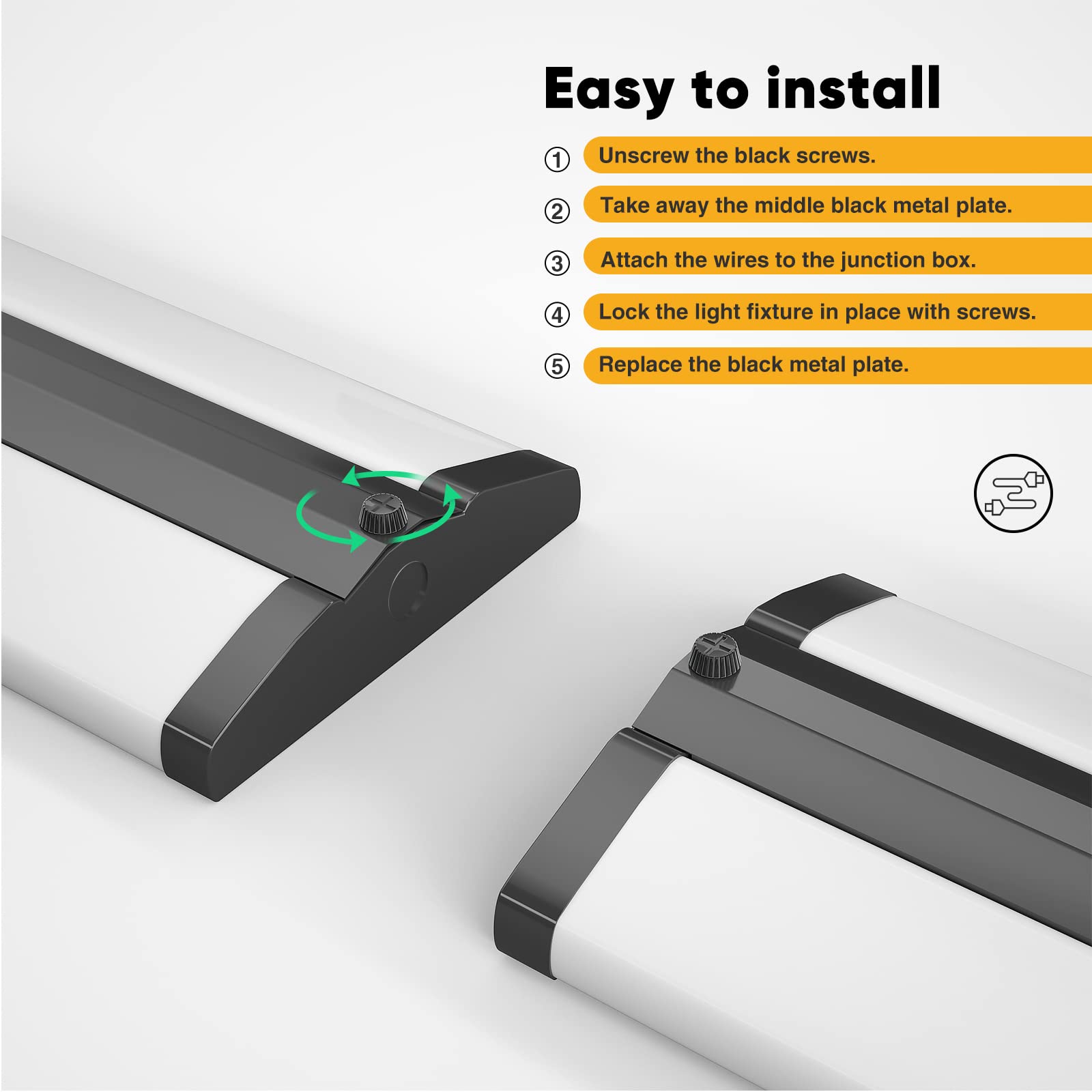 FAITHSAIL 4FT LED Wraparound Light Fixture Ceiling Mount, Ultra Slim 50W LED Garage Light Flush Mount, 4000K Neutral White, 5500