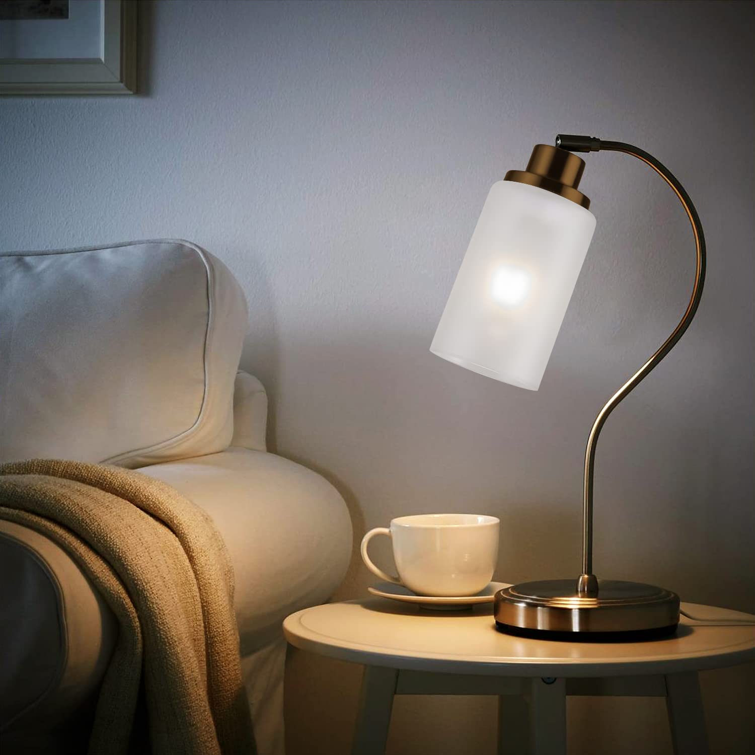 Eidonta 4 Pack Frosted Glass Shades - 5.9In Cylinder Replacement For Chandeliers & Sconces