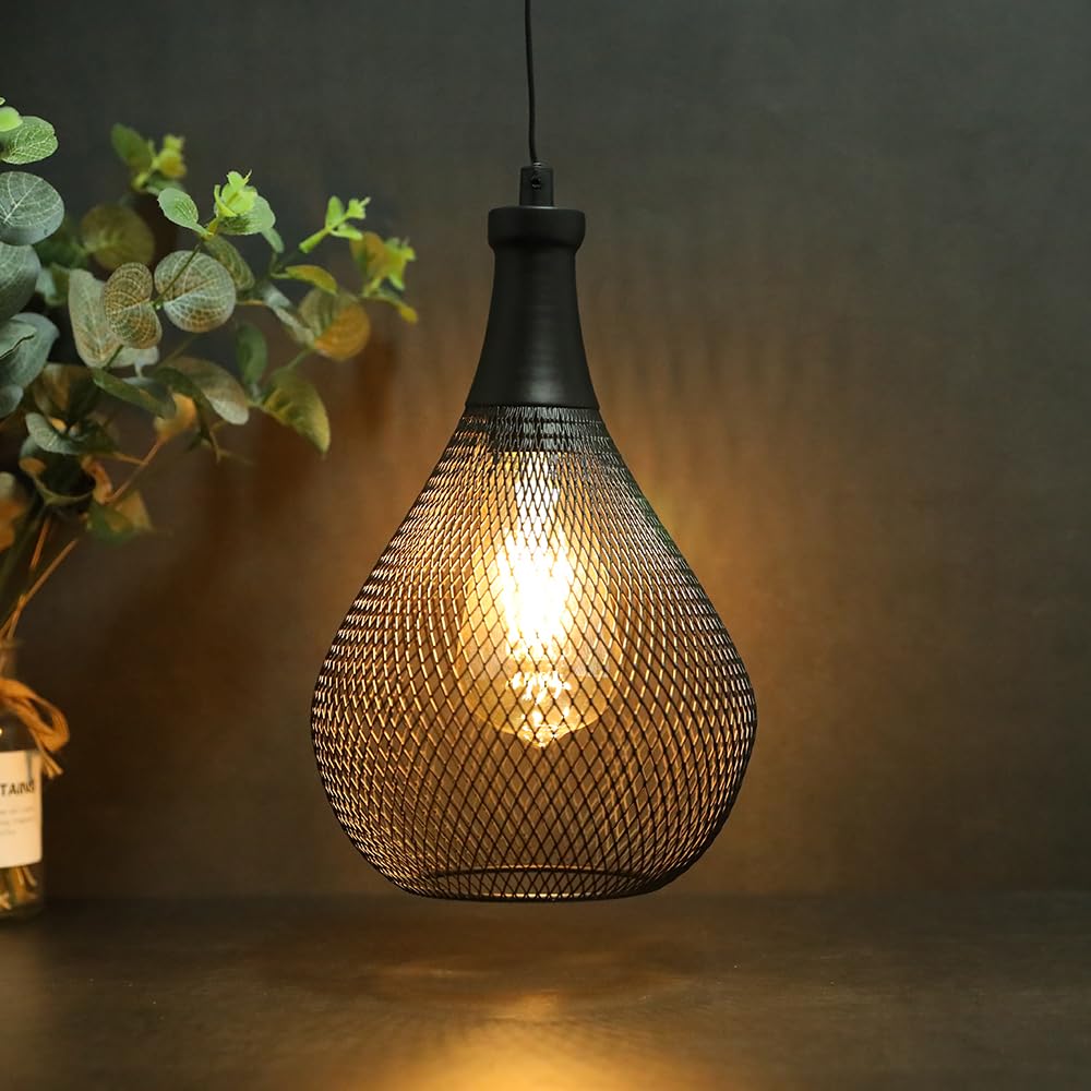 Jhy Design Hanging Lamp Battery Operated Cordless Hanging Light Great For Parties Patio Events For Indoors Outdoors(Teardrop Sha