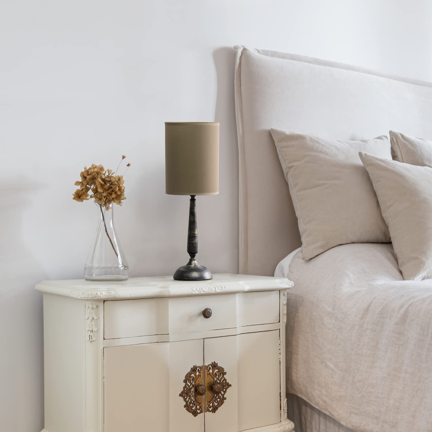 Simple Designs Table Lamp, Traditional Metal Iron, 8inL x 8inW x 22.75inH, Oil Rubbed Bronze, Model LT2075-ORB