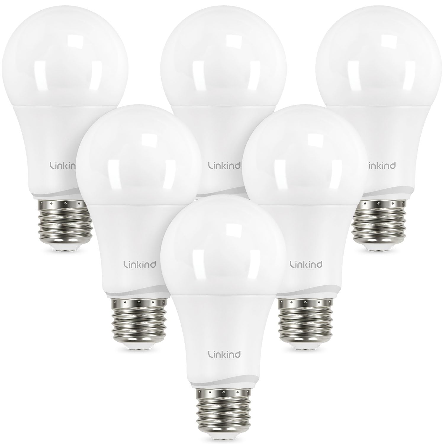 Linkind Dimmable A19 Led Light Bulbs, 75W Equivalent, 5000K Daylight, 1150 Lumens, Pack Of 6, E26 Base, Ul Listed