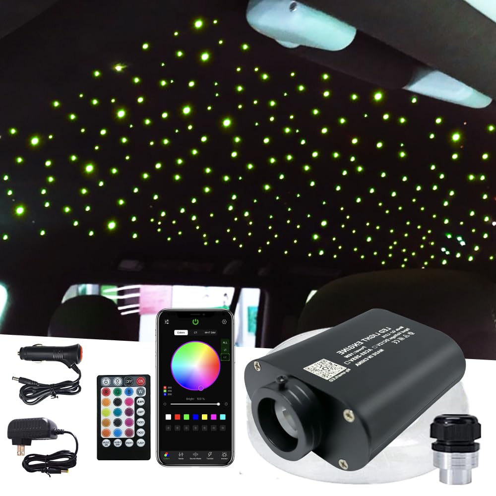 Firework 16W RGBW Fiber Optic Lights Kit, 420pcs (0.03in+0.04in+0.06in), 9.8ft/3m,