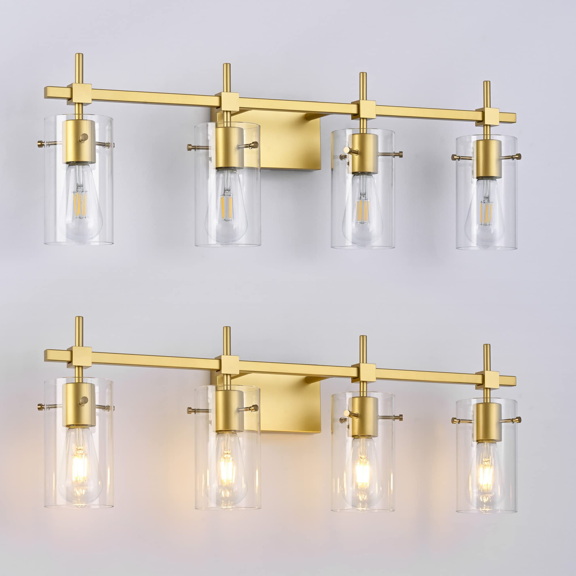 Solfart Gold Bathroom Light Fixtures Vanity Lights For Mirror 5 Lights Bathroom Vanity Light Wall Sconce