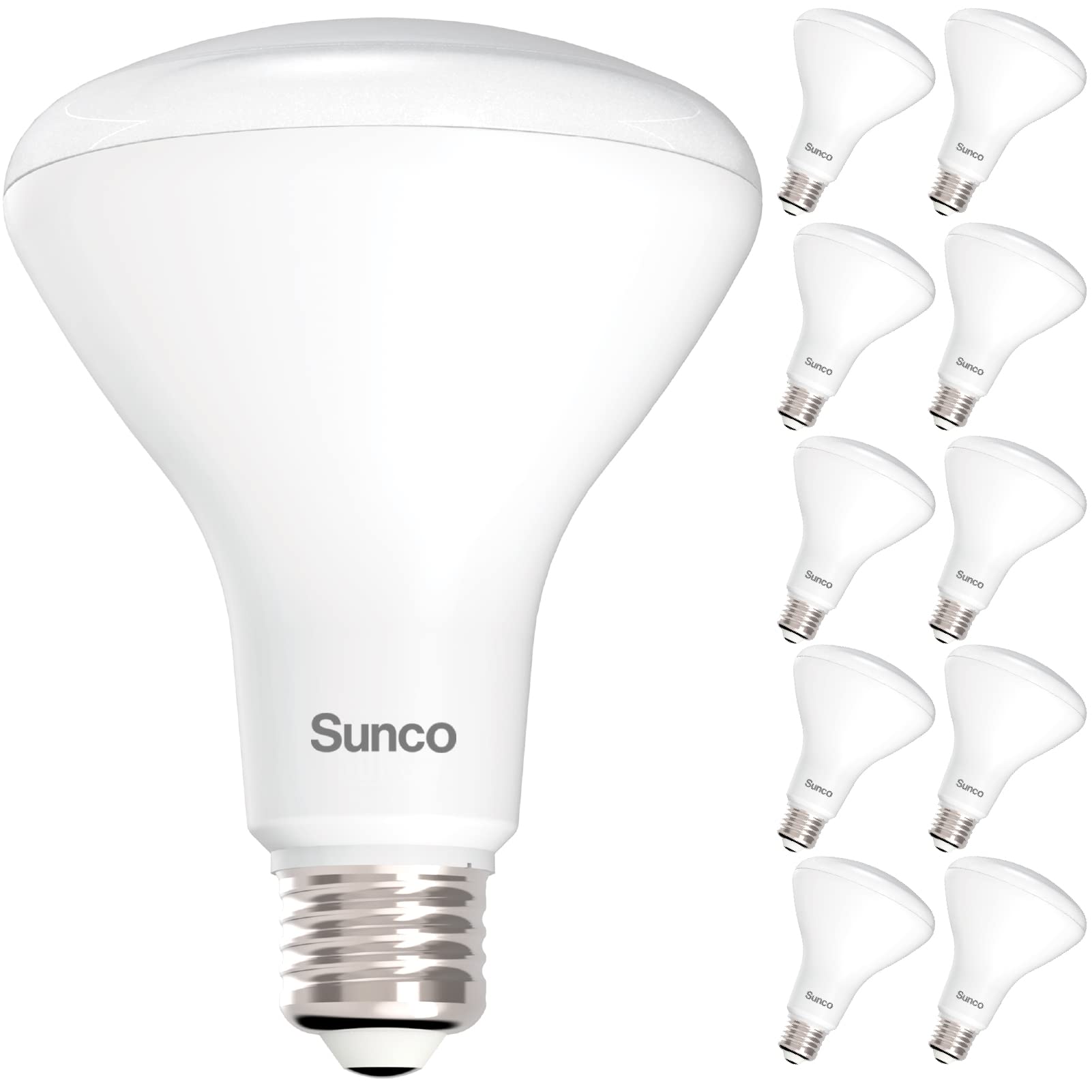 Sunco 10 Pack Br30 Light Bulbs Led, Recessed Can Light Bulbs, Indoor Flood Bulb, 850 Lm, 11W (65W Equivalent), 5000K Daylight, D