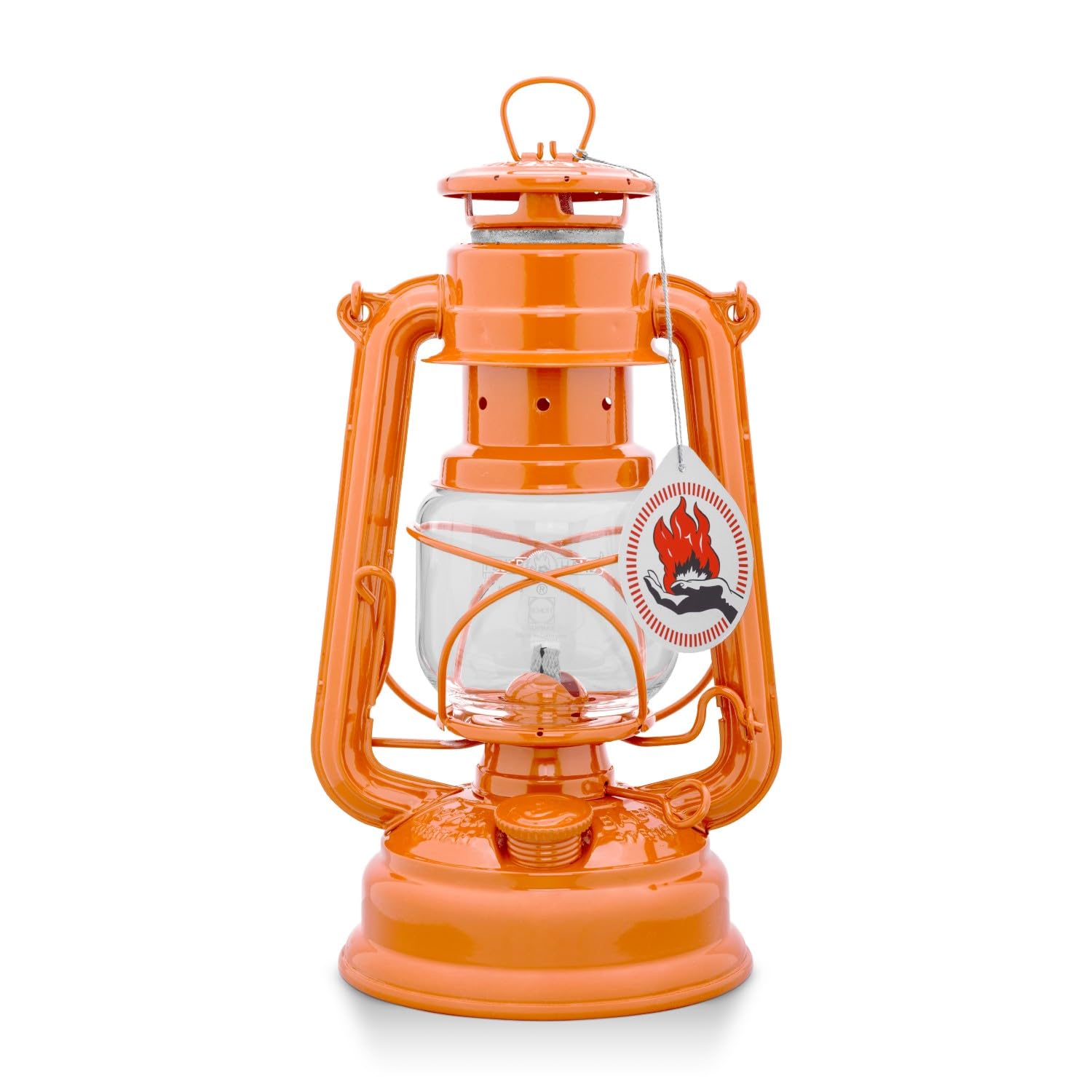 Feuerhand Outdoor Kerosene Fuel Lantern  German Made Weather Resistant Baby Special 276 Galvanized Hurricane Lamp for Camping or Patio  10 Inches  Pastel Orange