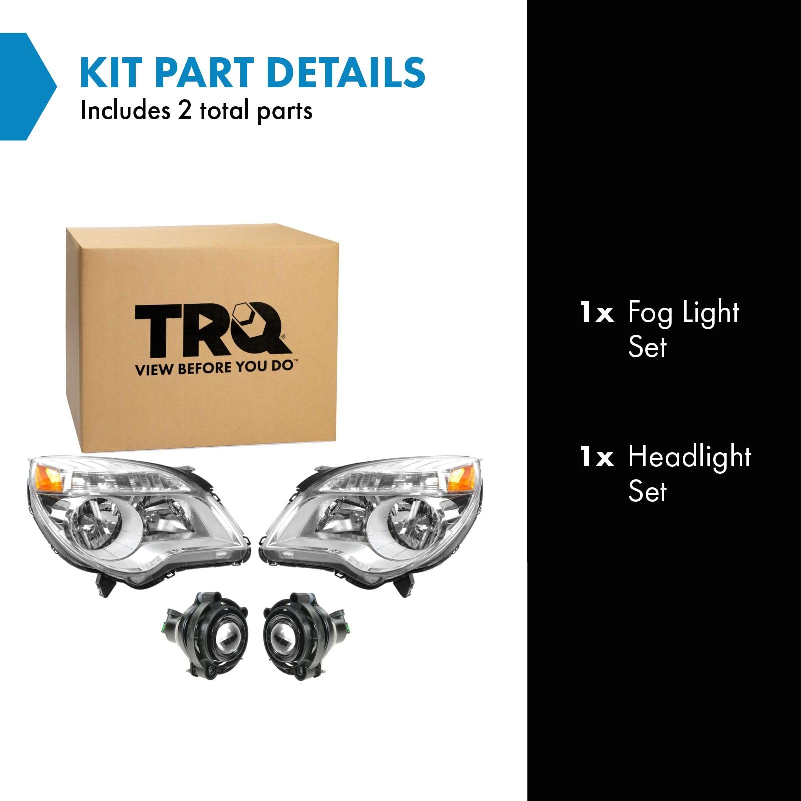 Trq Lighting Kit Driver & Passenger Side Compatible With 2010-2015 Chevrolet Equinox Gm2502338 Gm2503338 Gm2593157