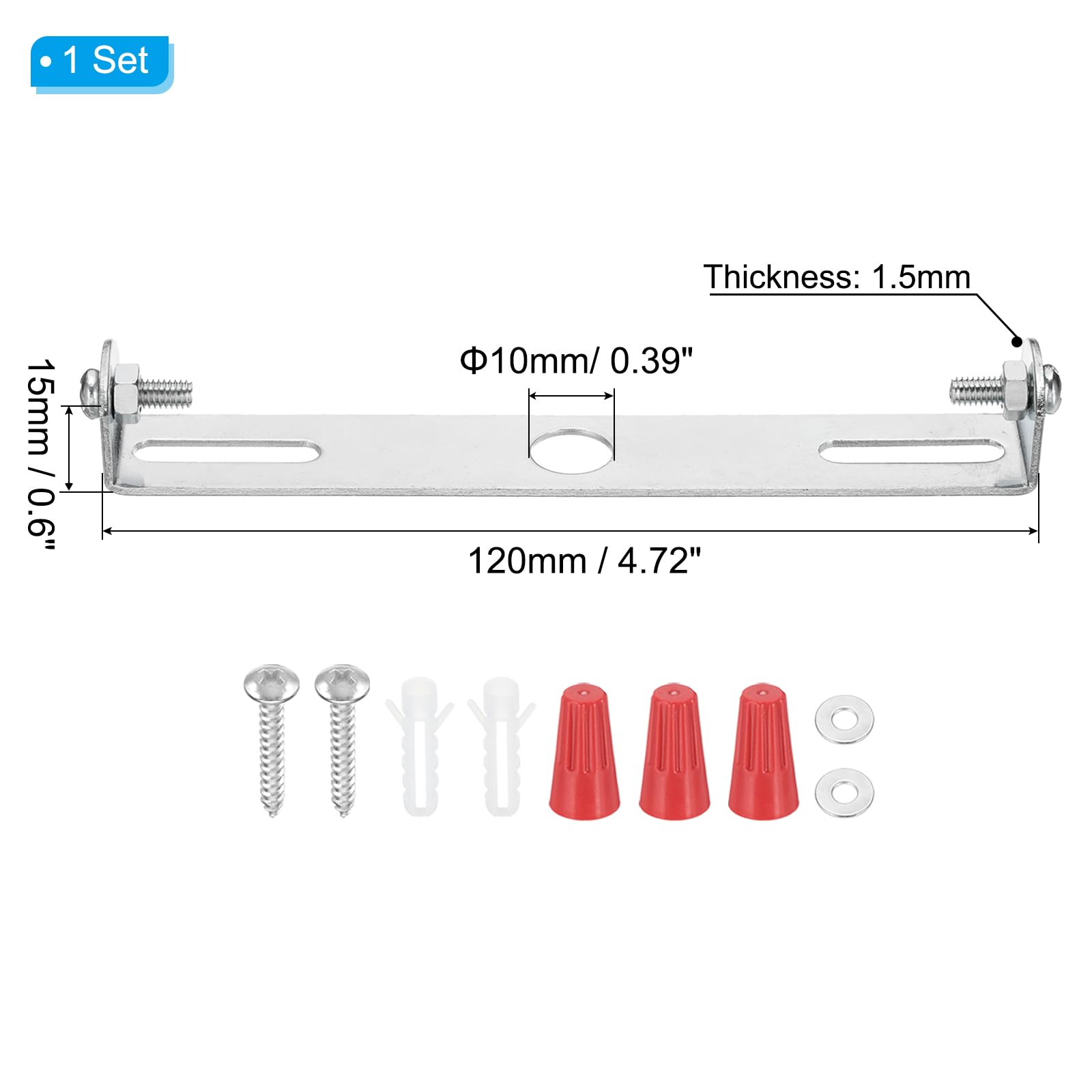 Patikil 120Mm (4.7'') Universal Light Fixture Mounting Bracket Kit, 3 Set Light Crossbar Ceiling Light Plate With Screw For Wall