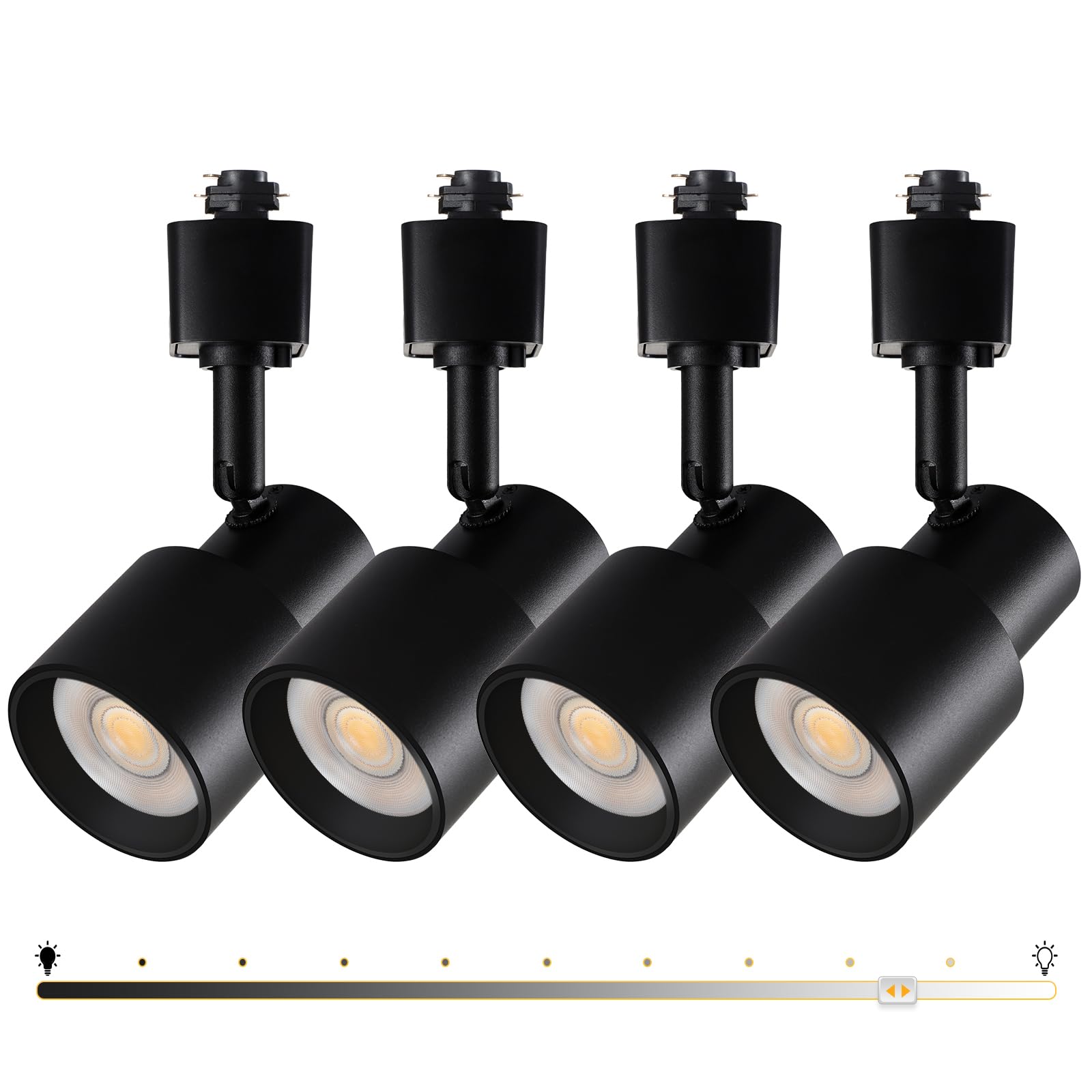 AIBISOD 10W H Track Lighting Heads  Dimmable LED Track Lighting Heads Fixtures Bright 3000K Warm White Track Light Head for Accent Task Art  Flicker Free CRI90+ 24 900lm (Black  10W - 4 Pack)