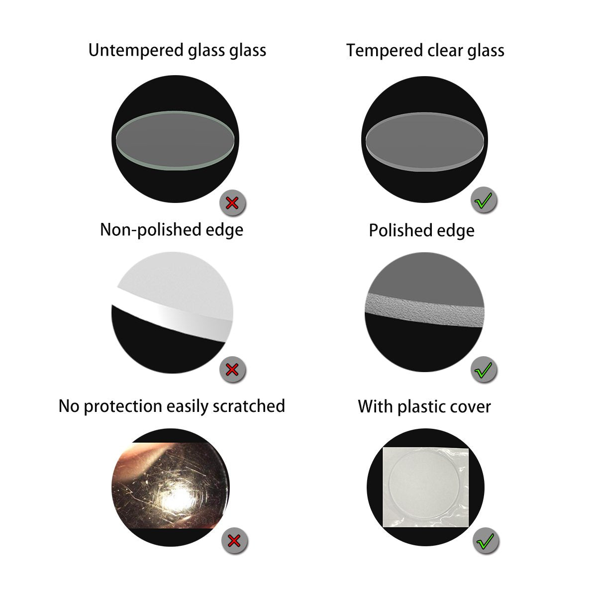 Weltool Glass Lens for Maglite C/D Cell Flashlights - Shatterproof, UltraClear, 2pcs, Model 71056, 2 Lenses