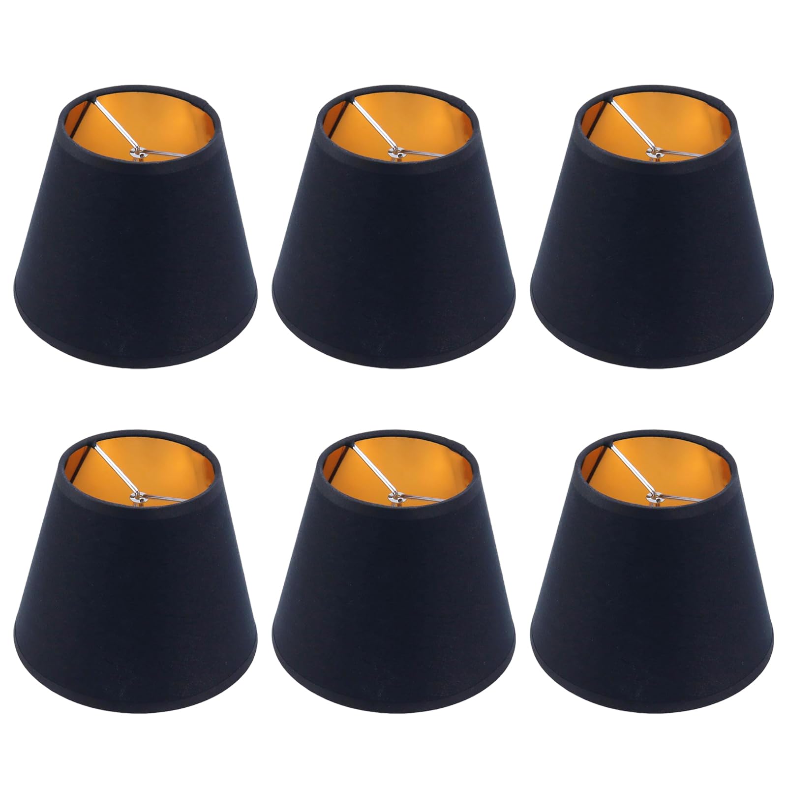 Kenqulio Small Lamp Shades Clip on Bulb, Chandelier Shades Set of 6, Mini Linen Lampshade 3.1x6x5.1in Small Lamp Shade for Chand