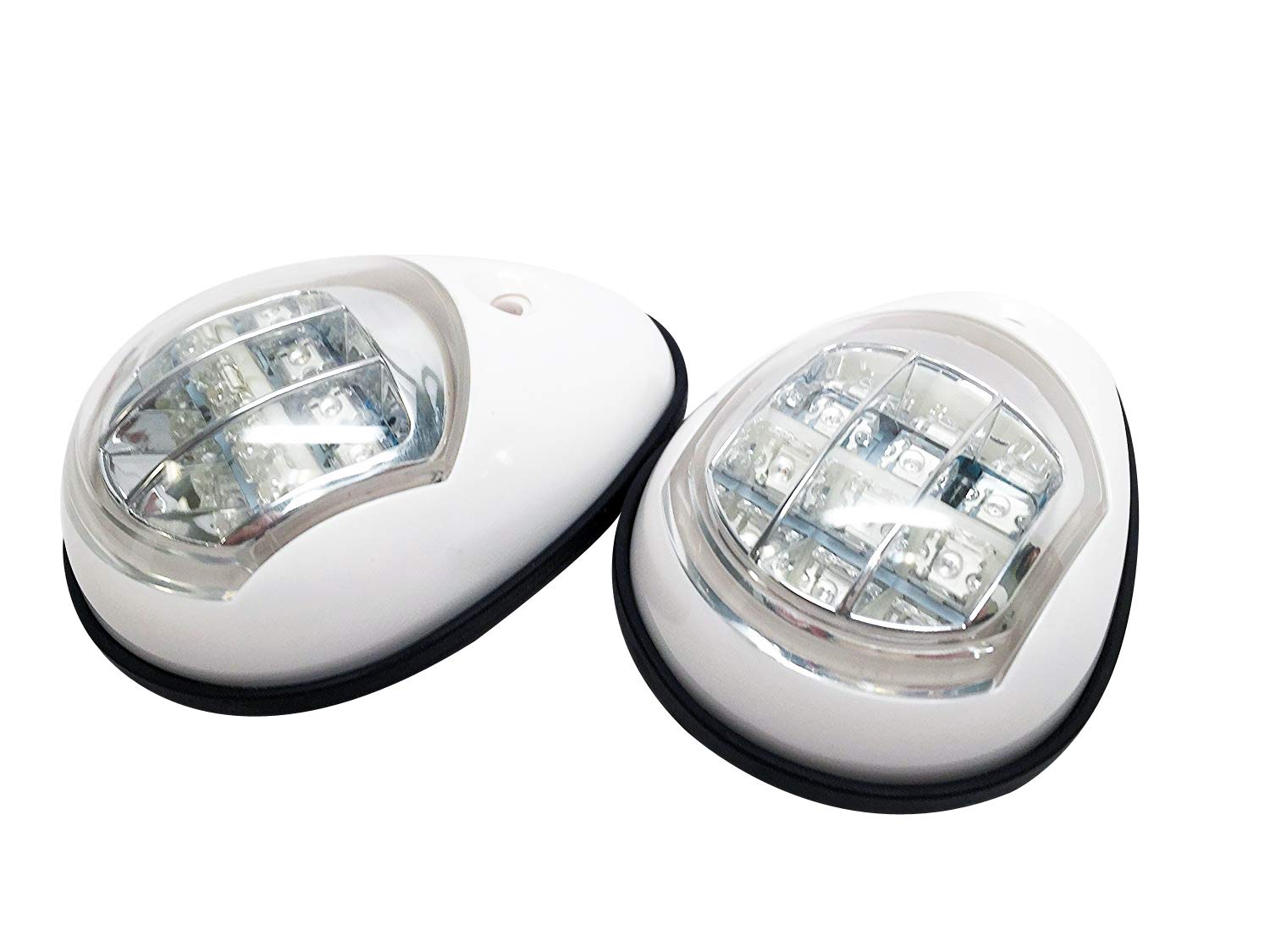 Pactrade Marine Boat Navigation Lights Red And Green Led Side Lights (Vertical Mount) - 2 Nm White Housing | Green Starboard Red Port Navigation Lights For Boats Led