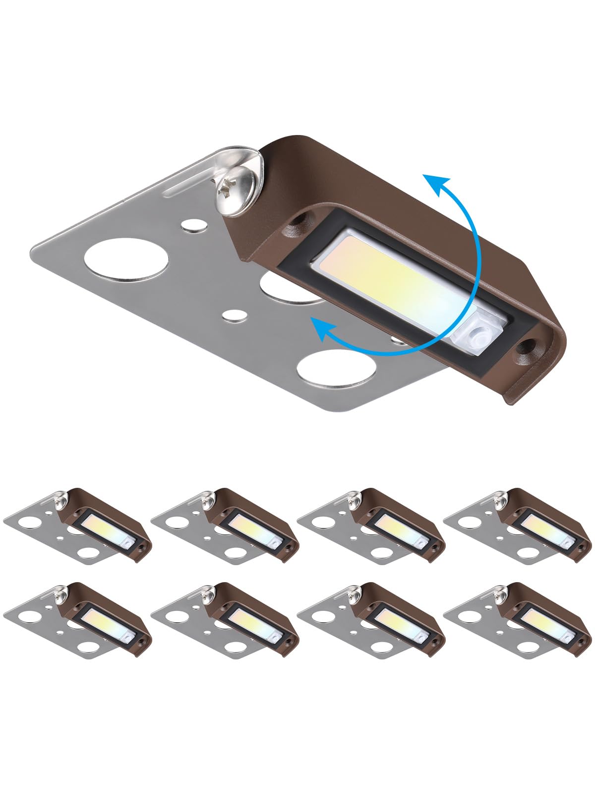 LEONLITE 5CCT 4 Inch LED Retaining Wall Lights, Swivel, Aluminum, Model 53241, Low Voltage 12V Outdoor Step Light
