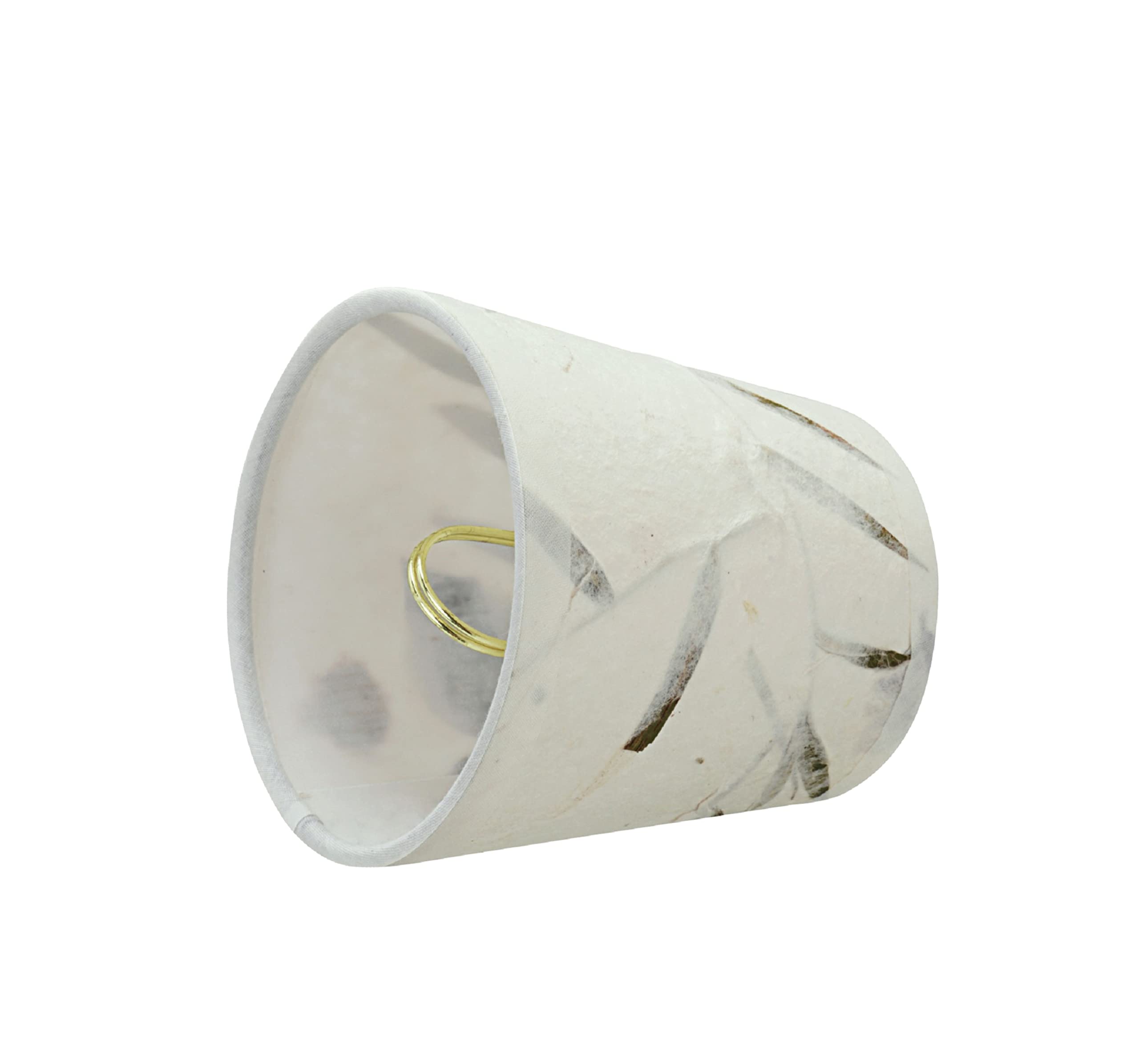 Aspen Creative 32720-9, Empire Clip-On Chandelier Lamp Shade, Off White, 3&quot; Top X 4&quot; Bottom X 4&quot; Slant Height, Set Of 9