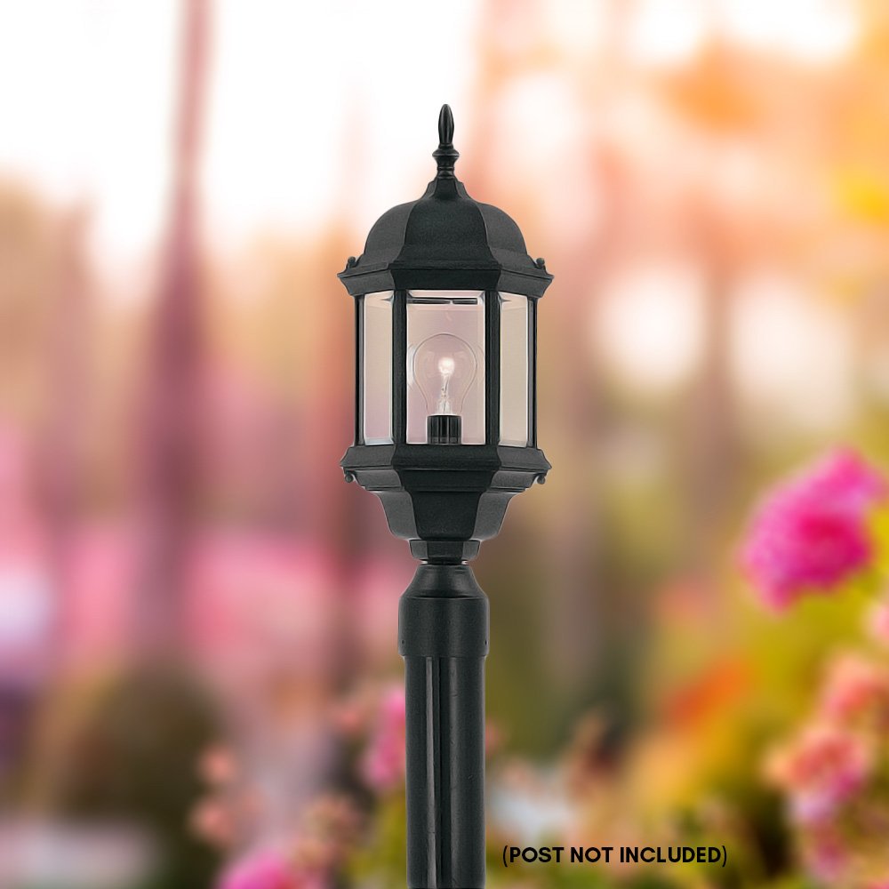 Designers Fountain 2976-Bk Devonshire Outdoor Post Lanterns, 20 Inch, Black