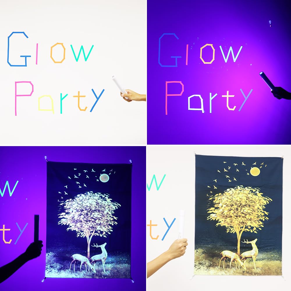 Black Light Rechargeable Battery Operated - Small Portable Black Light Bar 395Nm