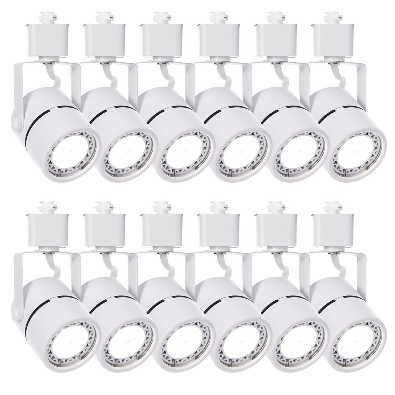 INTWELL 12 Pack LED Track Light Heads,7W H Type Track Lighting Heads for Ceiling Spotlight Wall Art Exhibition Lighting,Kitchen,
