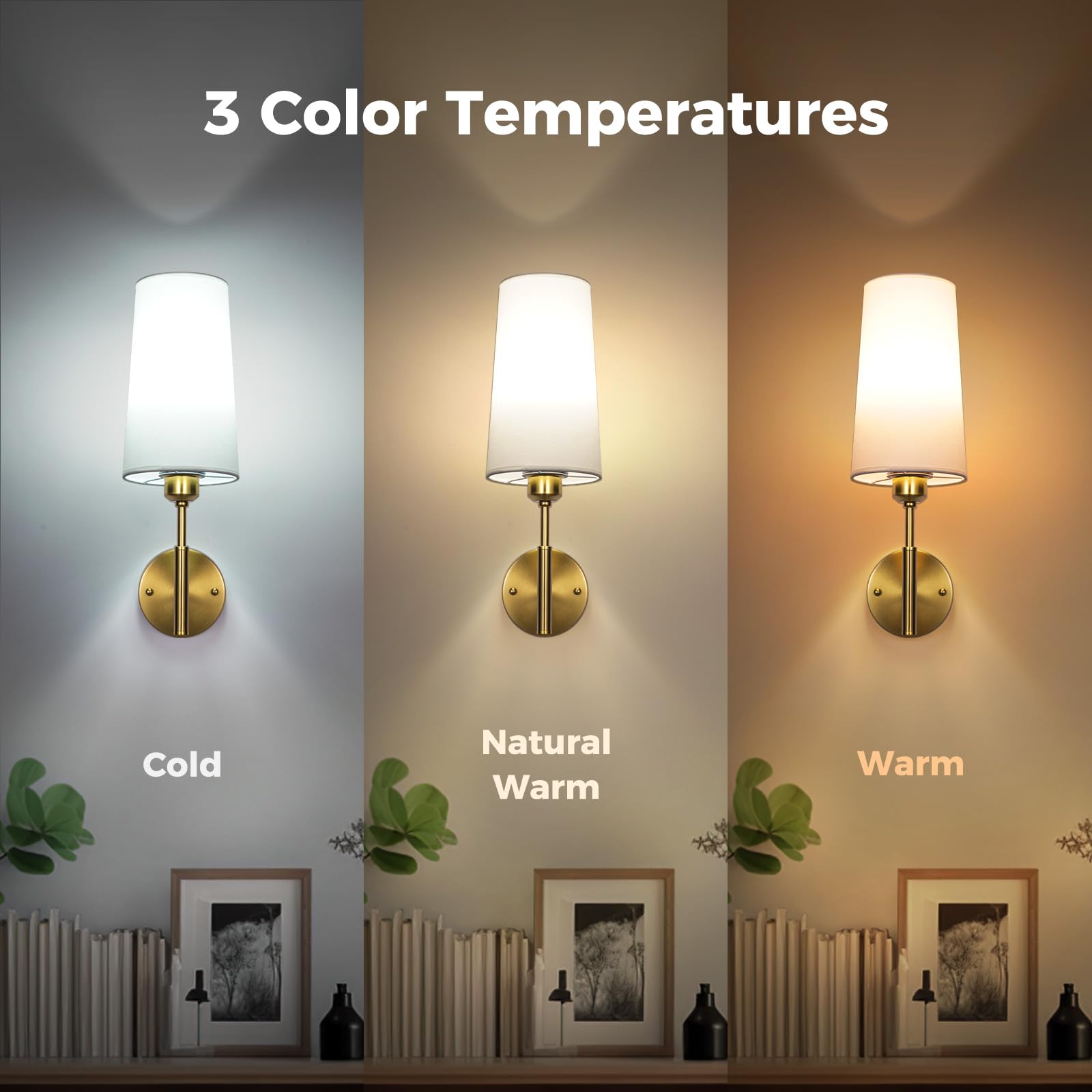 Glitnous Battery Operated Wall Sconce, Rechargeable Wall Sconce with Remote, Dimmable Wireless Wall Sconces Set of Two, Battery