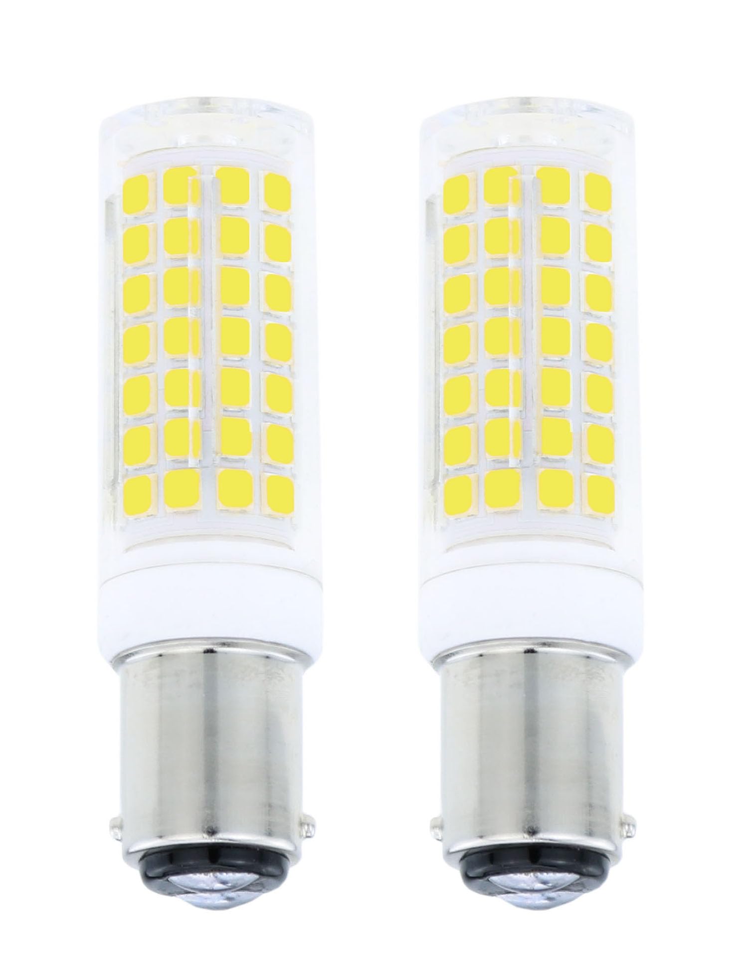 Lamsky Ba15D Led Light Bulb 7.5W,B15 Double Contact Bayonet Base,120V Daylight White 6000K,75W 80W Jd Type T3/T4 Halogen Bulb Re
