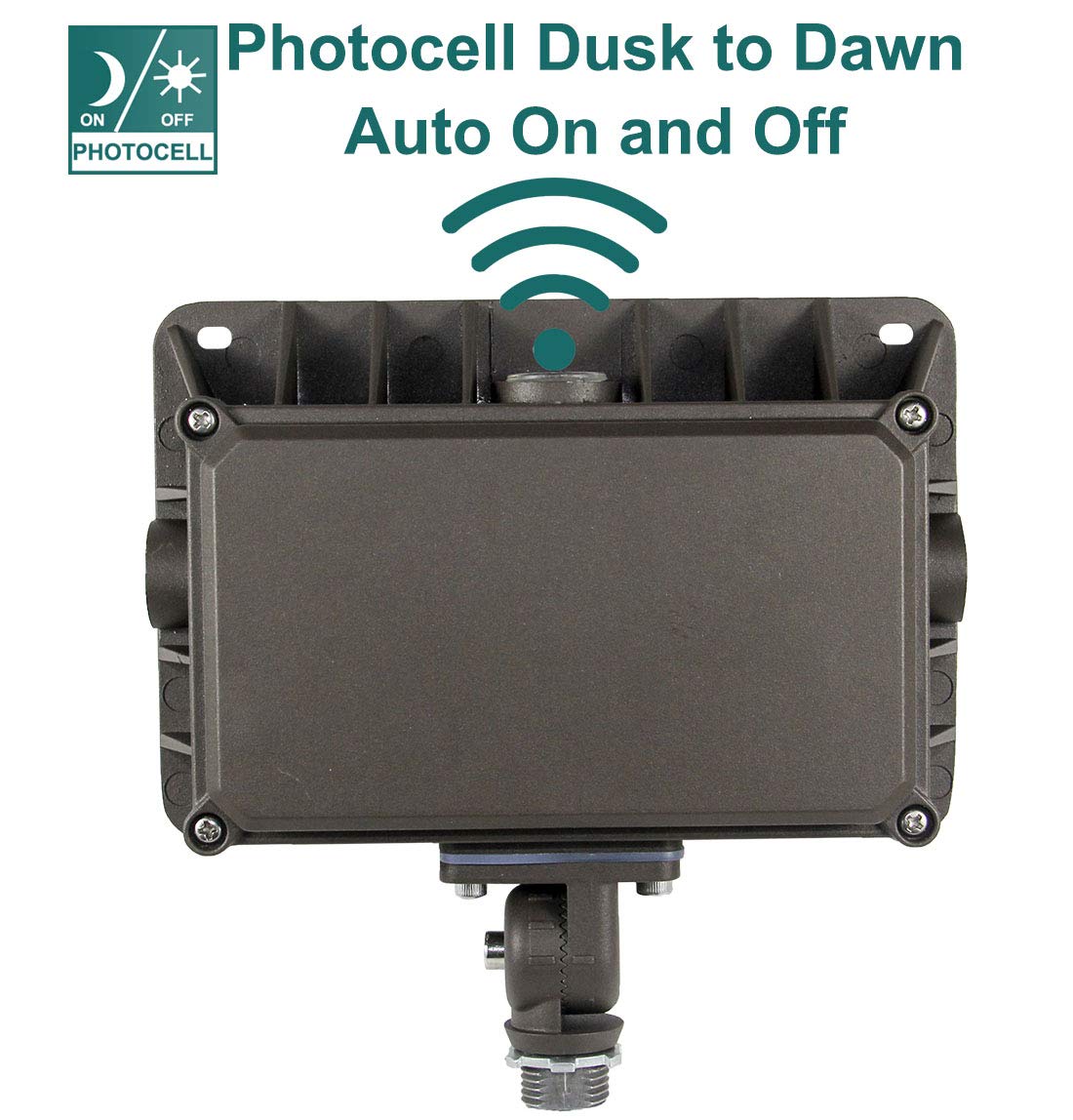Kadision Led Flood Light 50W, Dusk-To-Dawn Photocell, 5000K 6500Lm 100-277Vac, 180-Degree Adjustable Knuckle, Waterproof Outdoor