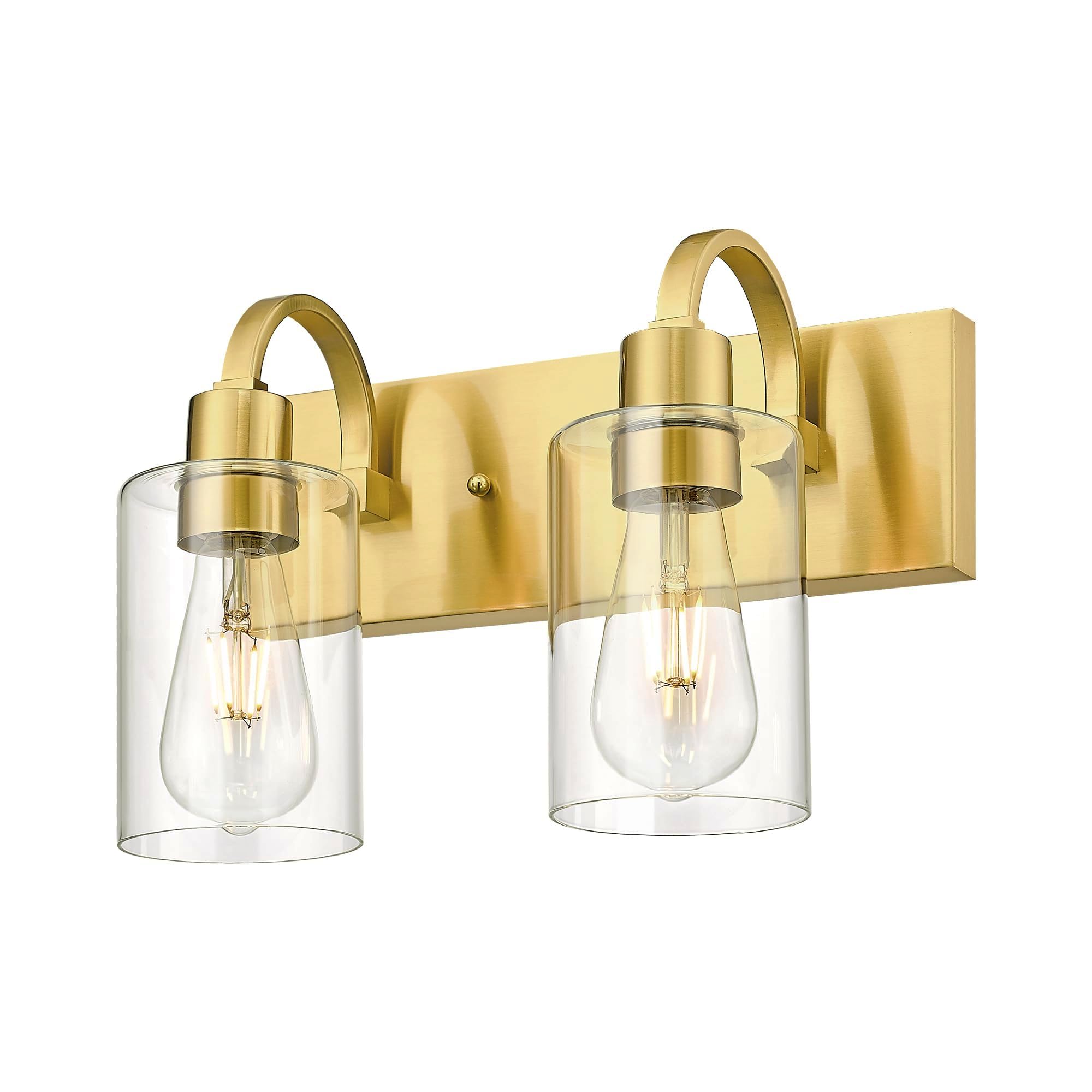 Emliviar 2-Light Brushed Gold Vanity Light  Modern Farmhouse Bathroom Light Fixture  Indoor Wall Sconce Lighting For Bedroom Entryway  Yce237B-2W Bg