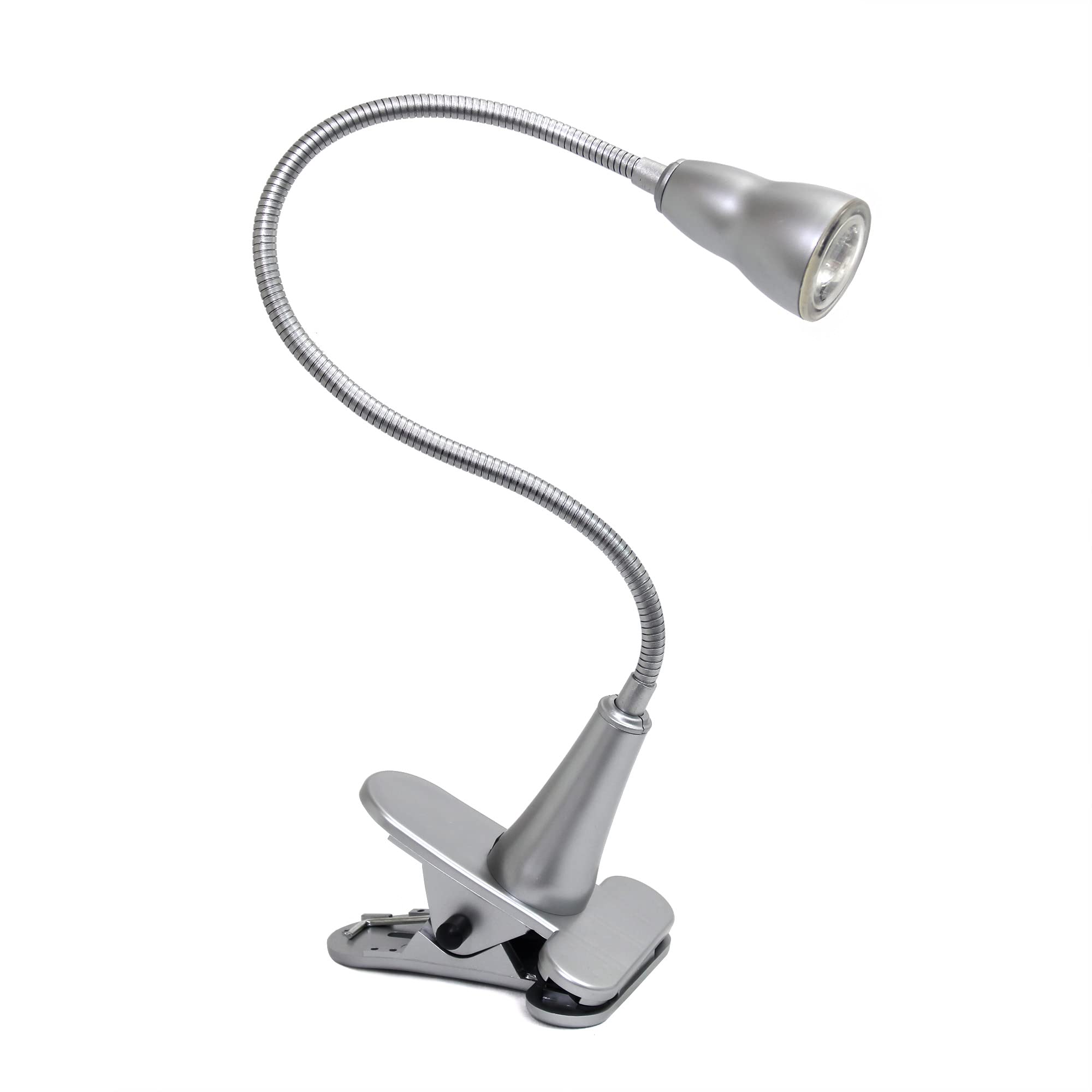 Simple Designs Ld2015-Slv 1W Led Gooseneck Clip Light Desk Lamp