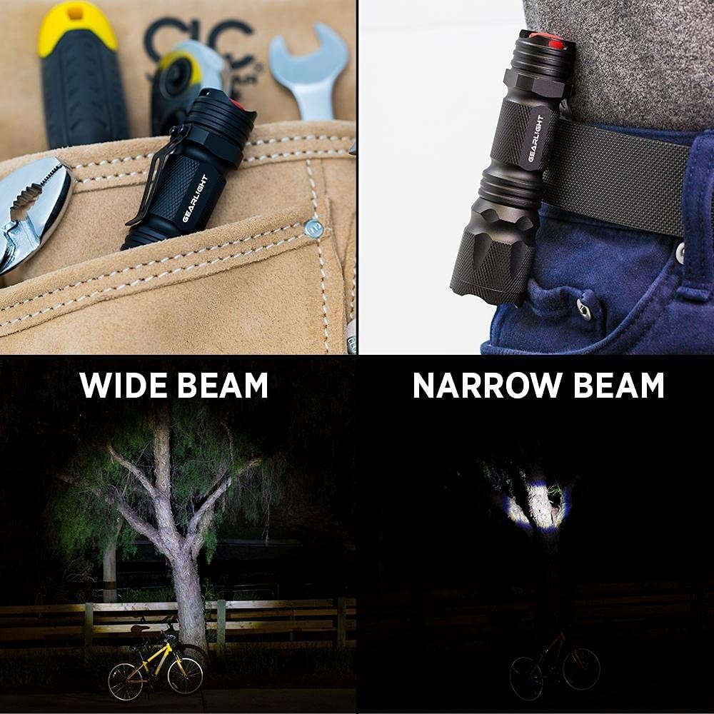 Gearlight M3 Mini Led Flashlight - 2 Bright, Small Tactical Flashlights With High Lumens And Pocket Clip For Camping, Outdoor &