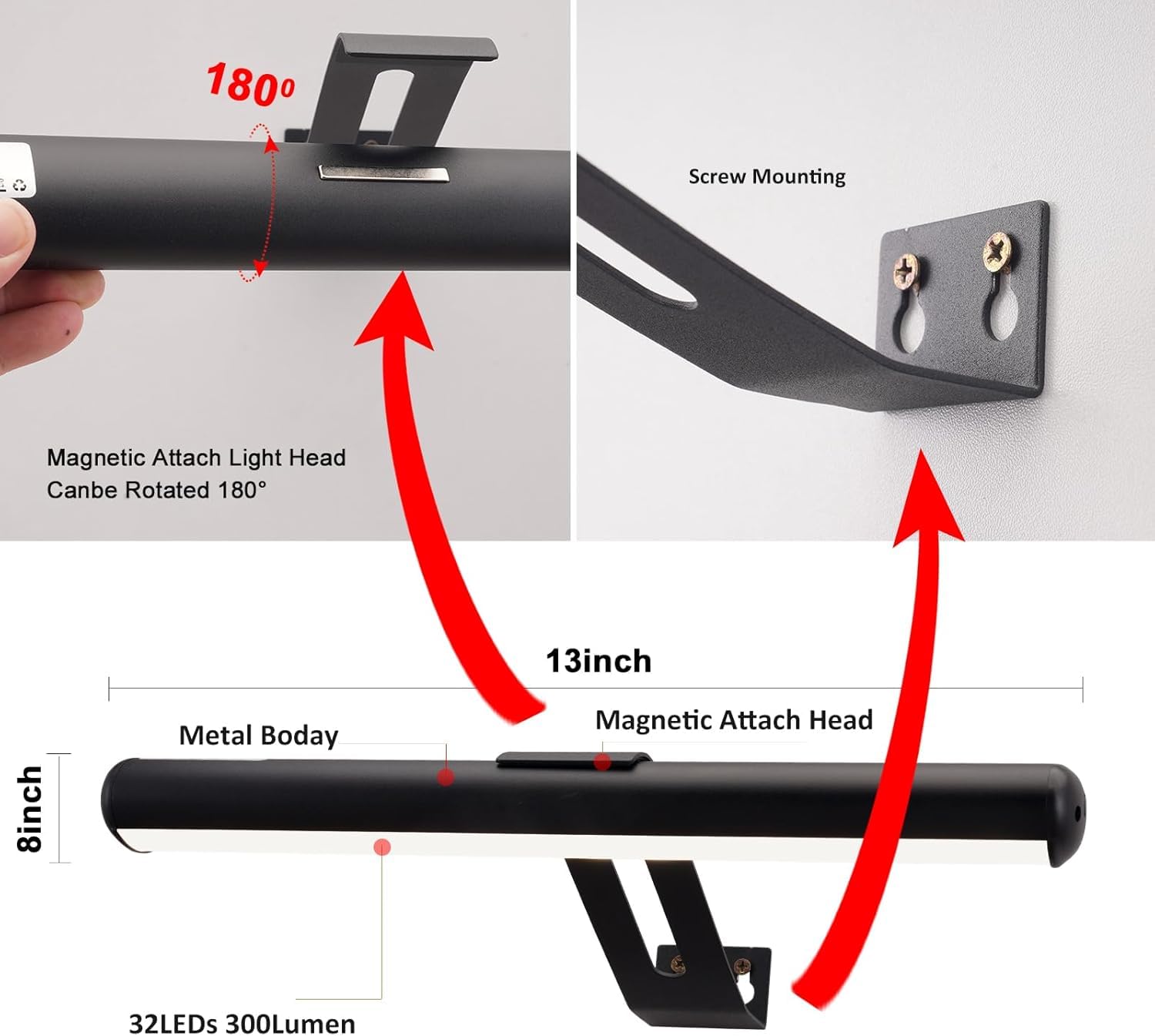 Zocalok Picture Light Battery Operated, Picture Lights For Wall, Wireless Picture Light With Remote For Paintings, 48 Led, 16 Co