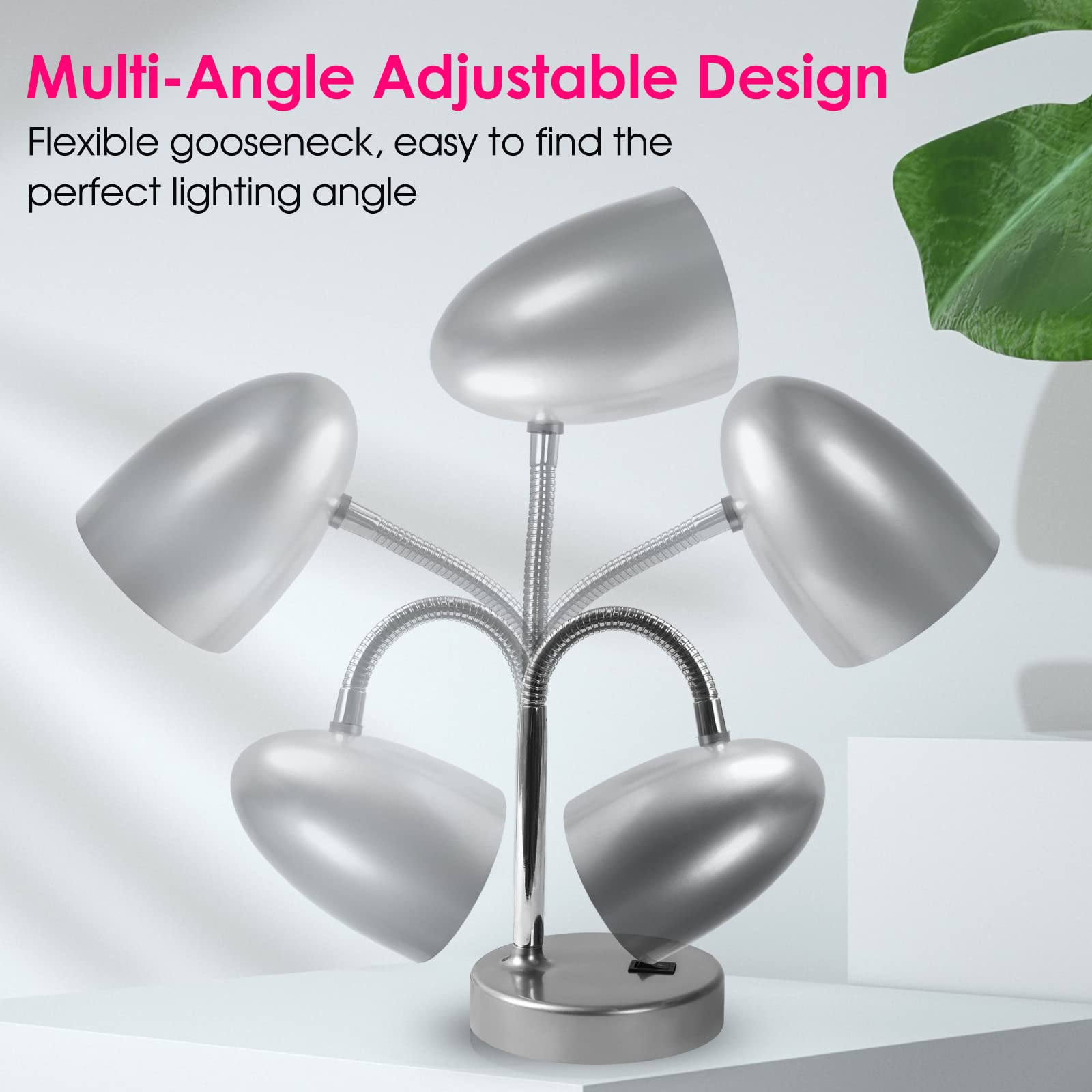 Led Desk Lamp, Flexible Gooseneck With Table Lamp, 3.5W 240Lm 4000K Cool White Study Lamps For Bedroom And Office, Eye Protectio