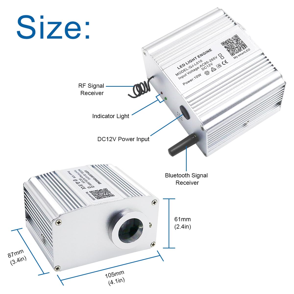 Akepo 10W Fiber Optic Lights Kit - Twinkle, App Control, Music Effect, 375Pcs 9.8Ft Rgbw, Multi-Color For Car & Home Use