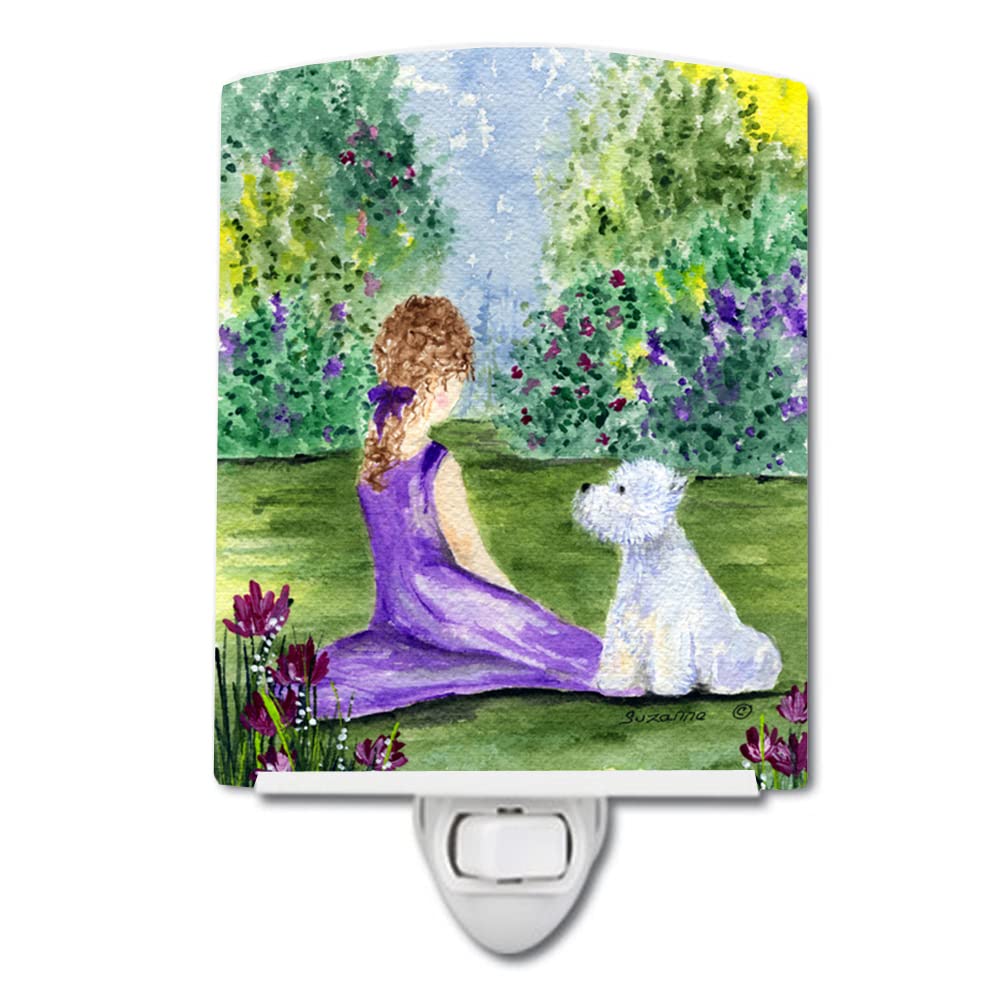 Carolines Treasures Westie Ceramic Night Light, UL-Certified, 6x4x3 inches, Multicolor, Model SS8246CNL