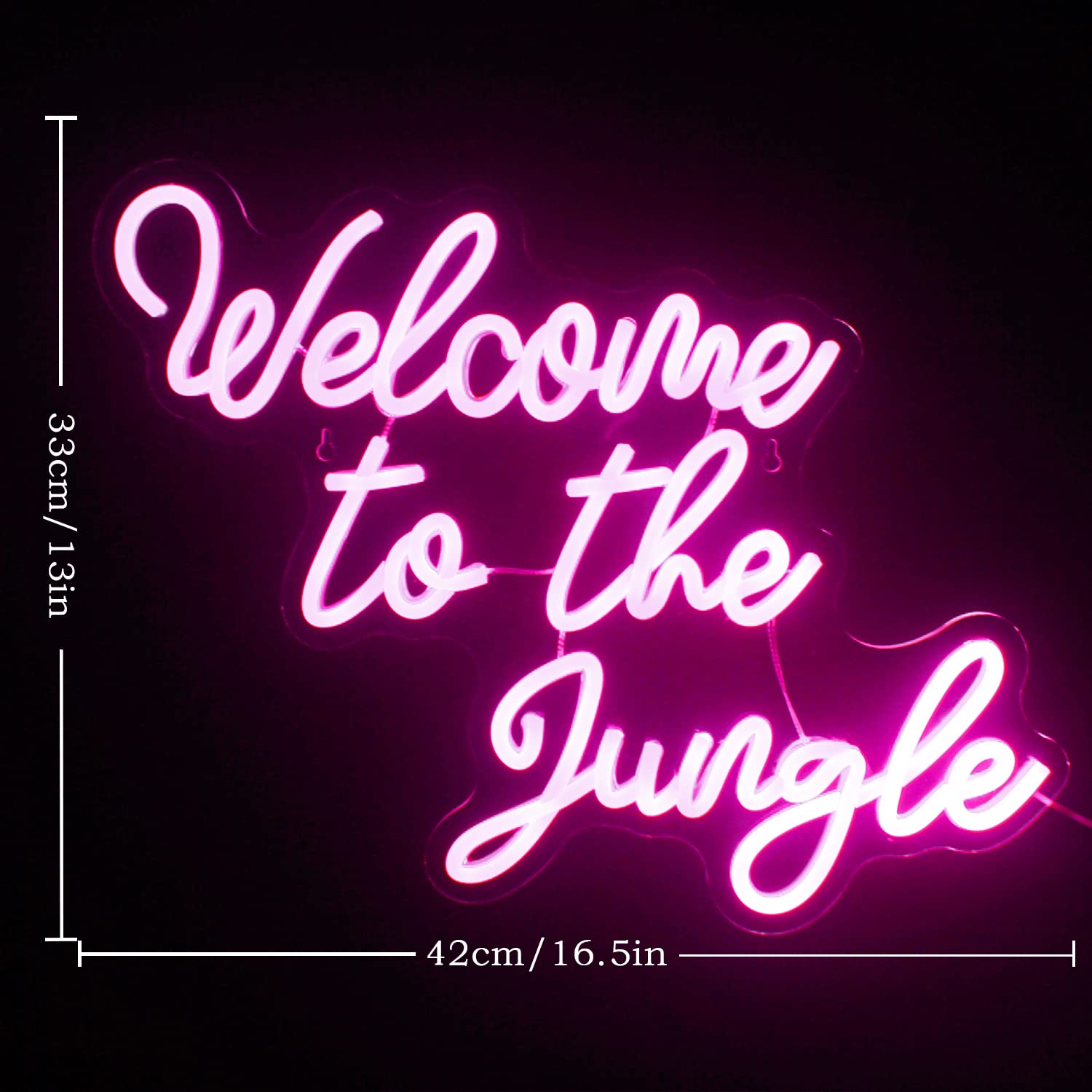 FAXFSIGN Neon Sign - Pink LED Wall Decor, 16.5in x 13in, Colorful Jungle Design for Bedroom, Nursery, Garden, Party Decorations