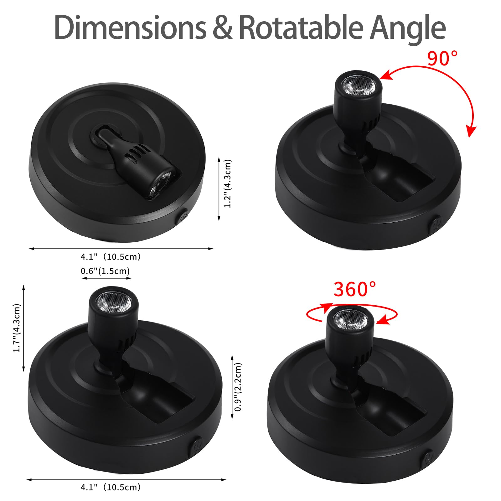 HOFUY Wireless LED Small Spotlight, Rechargeable Picture Lights, Uplighting Indoor, Puck Lights with Remote, Plant Spot Lights f