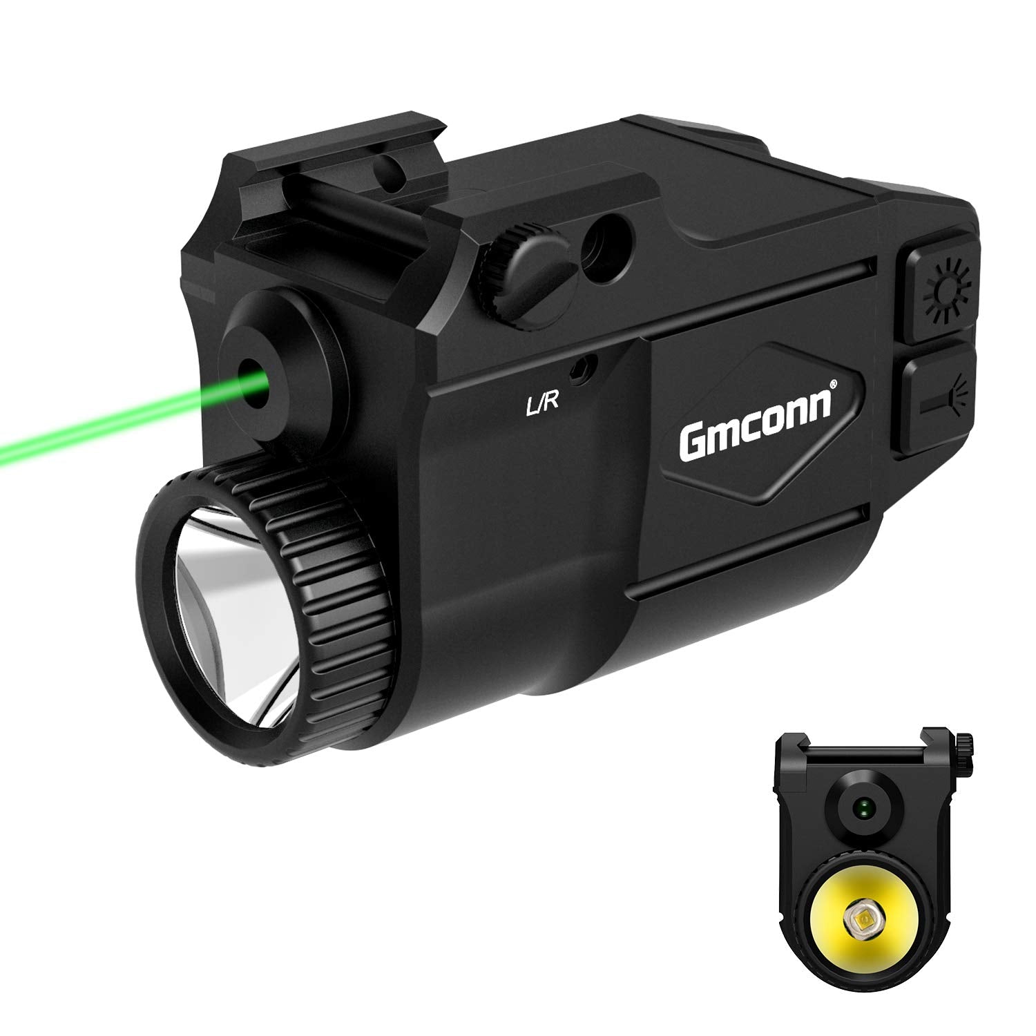 Gmconn Launcher Light Laser Sight Weapon Handheld Toy Flashlight 650 Lumen with Green Laser Sight Combo  Built in USB Rechargeable Battery (Black)