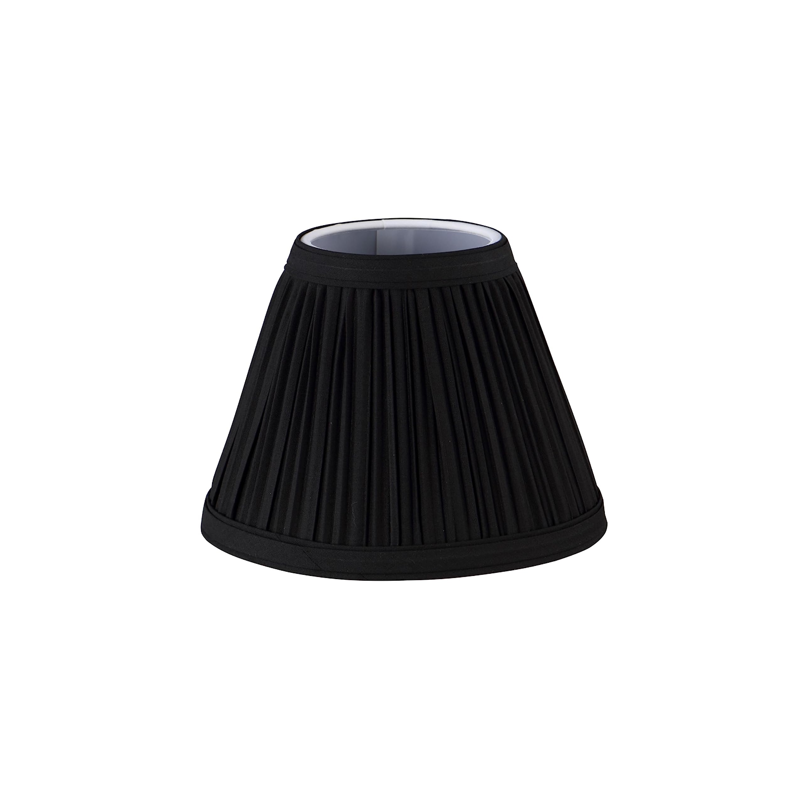 Aspen Creative 33122-9 Small Pleated Empire Shape Chandelier Clip-On Lamp Shade, Black, 3'' Top X 6'' Bottom X 5'' Slant, 9 Pack