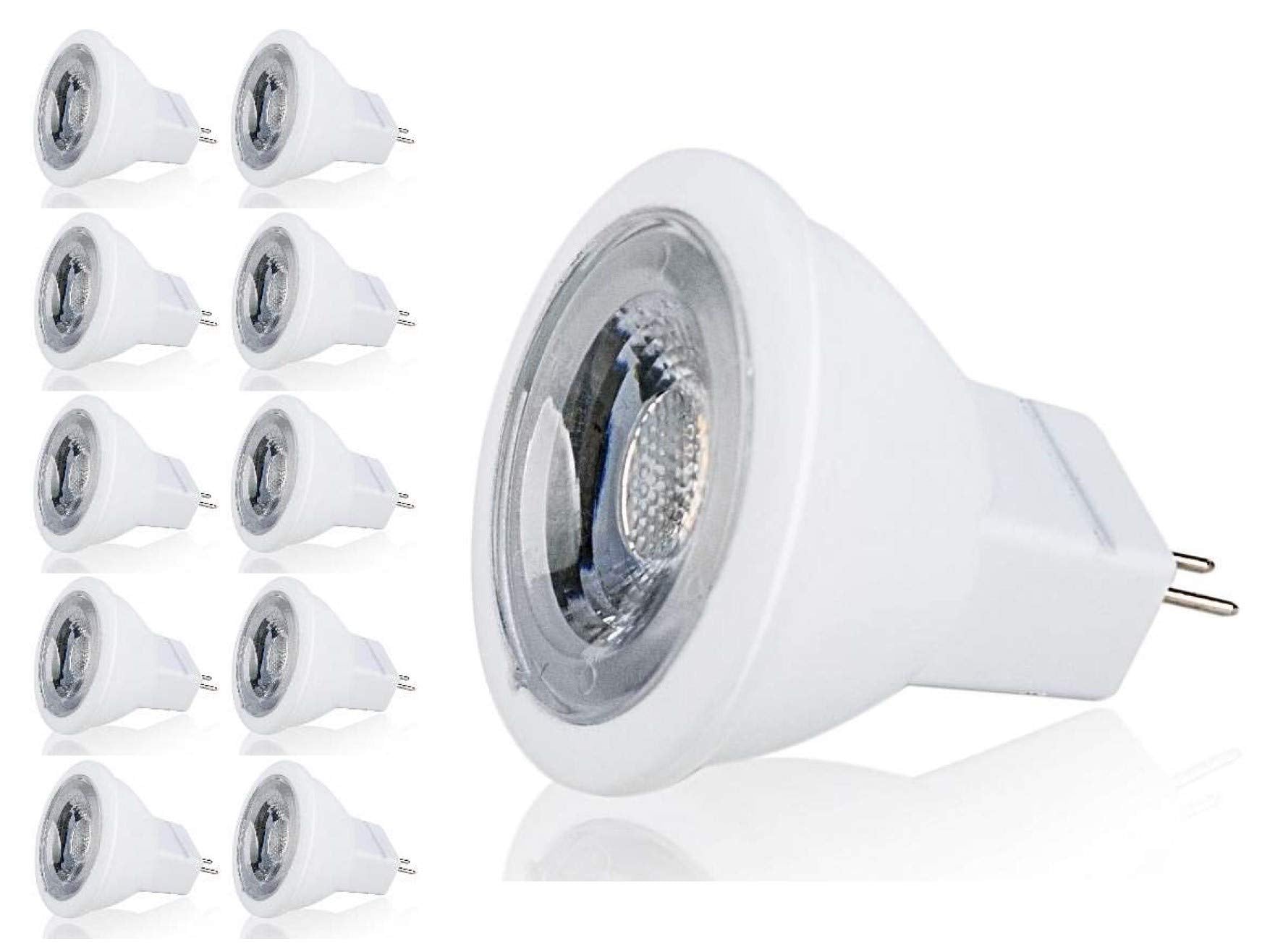 Cbconcept Ul-Listed Mr11 Gu4.0 Led Light Bulbs, 10-Pack, 2 Watt, Dimmable 230 Lumen, Warm White 3000K, 36 Beam Angle, 12 Volt, L