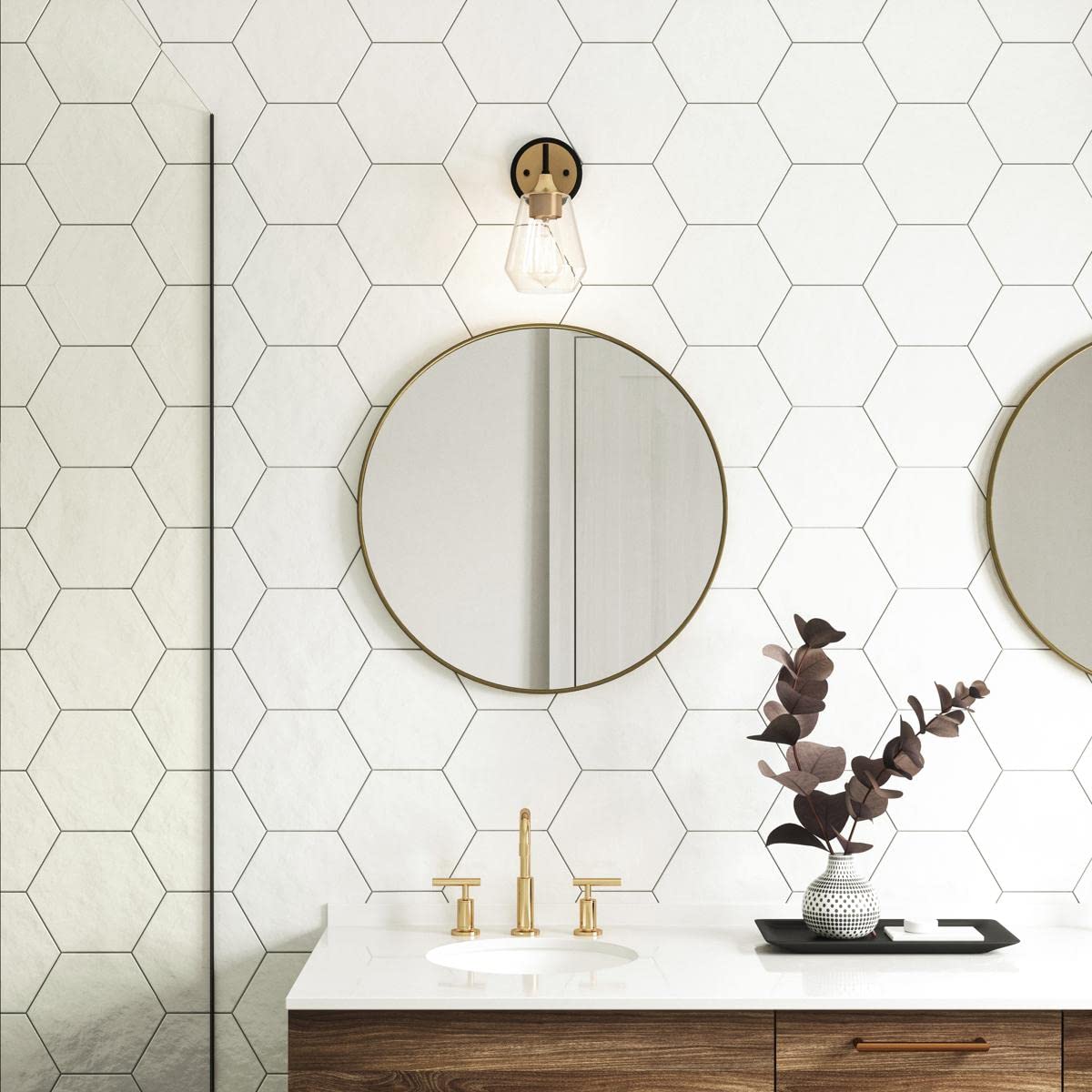 Elk Home Villette 1-Light Vanity Light In Satin Brass With Clear Glass - Transitional Style