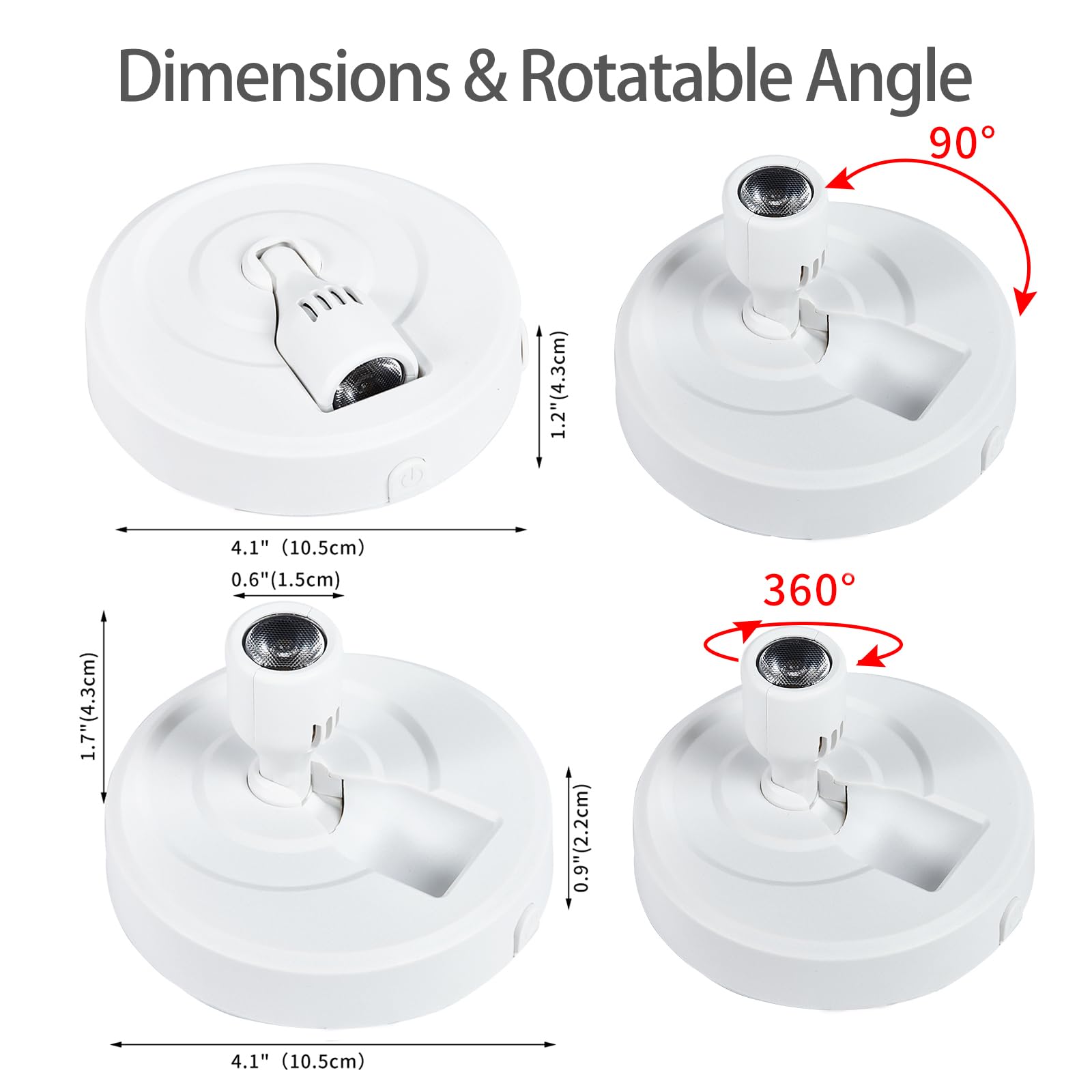 HOFUY Wireless LED Spotlight with Remote, Dimmable, Rechargeable White-A, Model USB-XSpot-QB, Indoor Uplighting for Plants and Art
