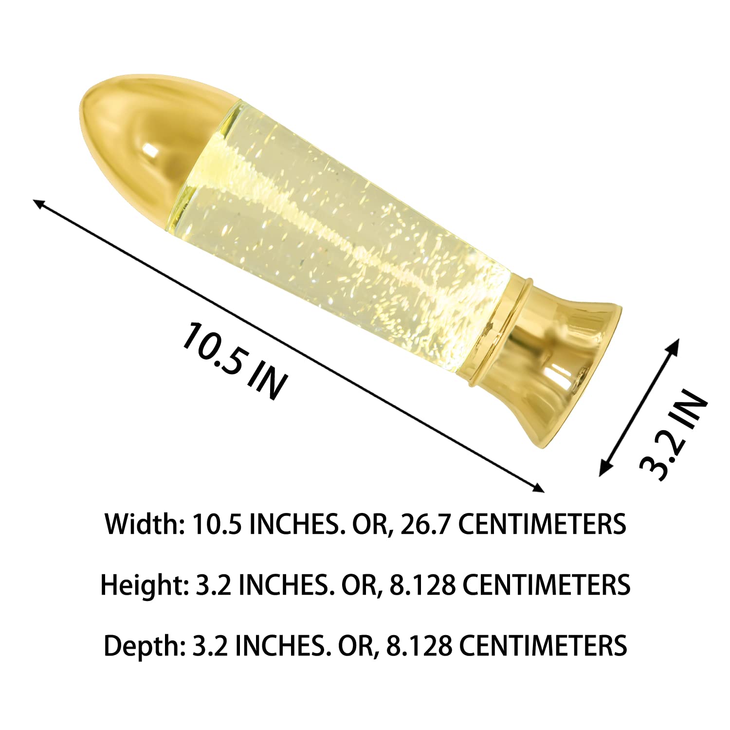 YAKii Tornado Lamp 10.5" LED Color Changing Science Toy - Gold, Battery/USB Operated, Perfect for Christmas Decoration
