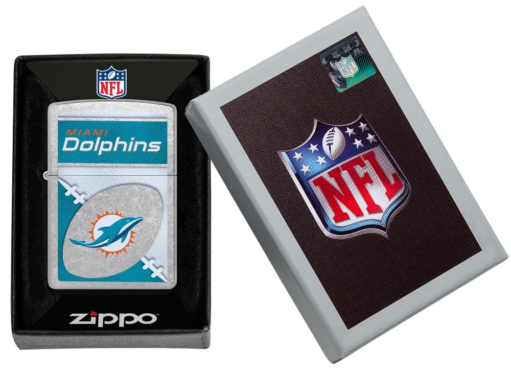 Zippo Nfl Miami Dolphins Street Chrome Pocket Lighter