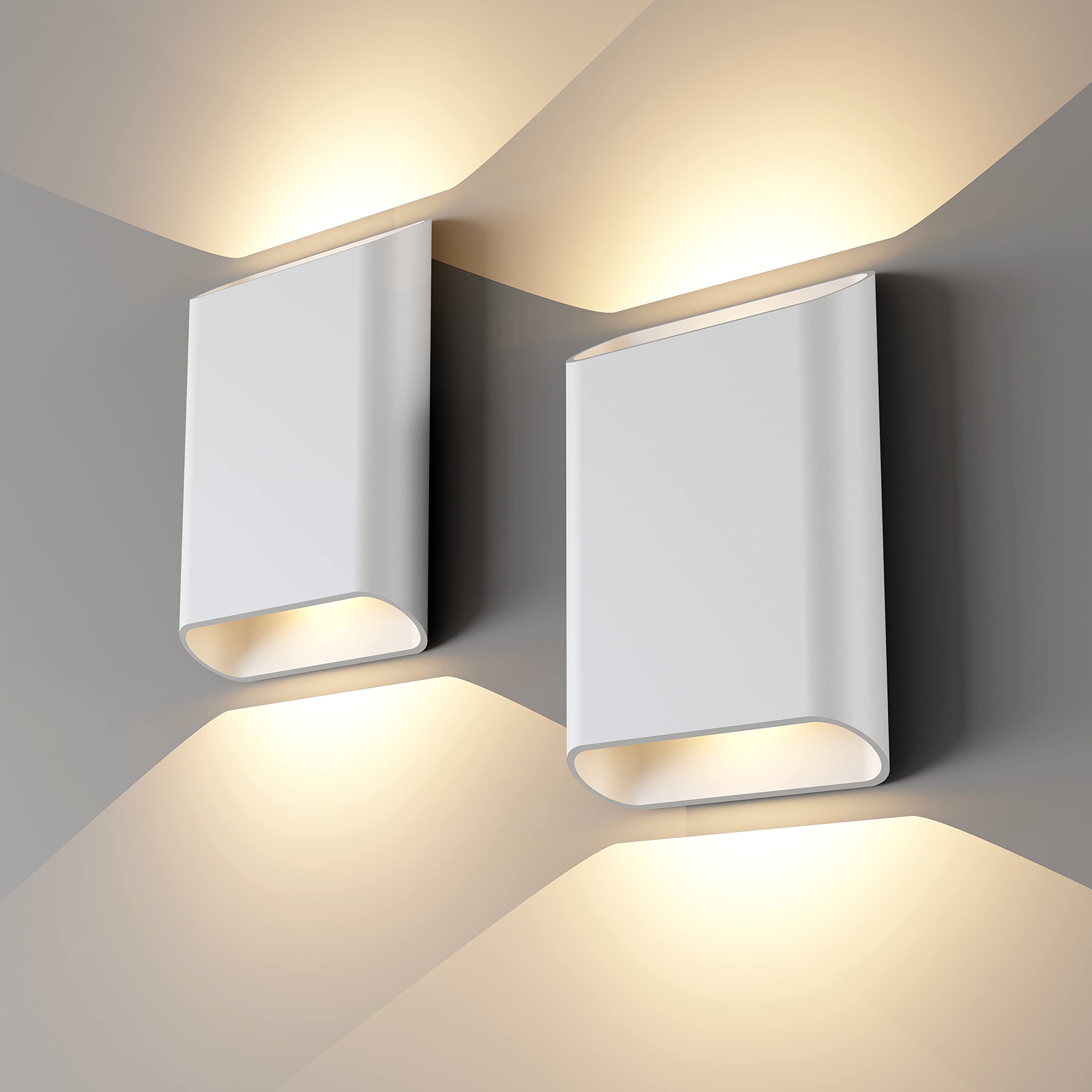 ilucezzo LED Wall Lights Outdoor Wall Sconces Dimmable 15.5W, IP65 Waterproof Porch Lights Up and Down Modern Wall Lamps for Gar