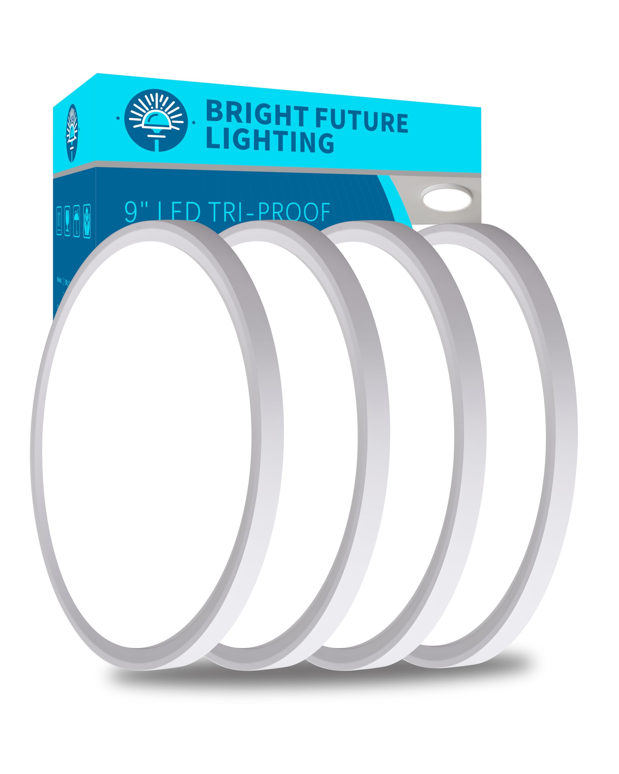 4pack 9 Inch Flush Mount Ceiling Light  18w Led Ceiling Light  3000k/4000k/6000k Selectable 1860lm Ceiling Light  Super Slim Led Light Fixture for Bedroom Kitchen Living Dining Room Office