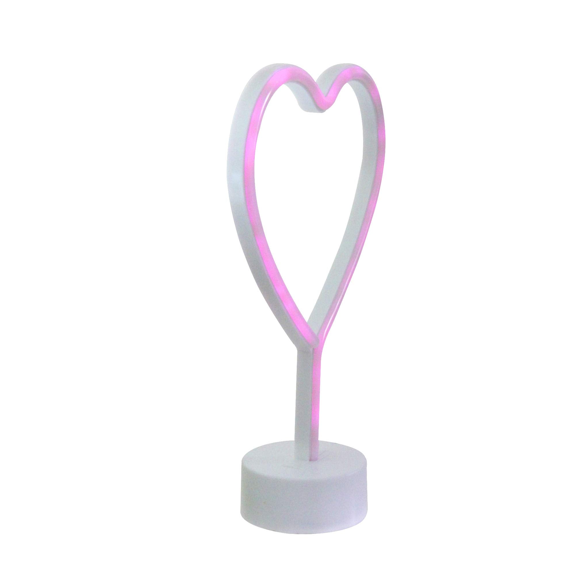 Northlight LED Heart Table Light - 11.5in Pink - Plastic Neon Style Decoration for Valentines Day